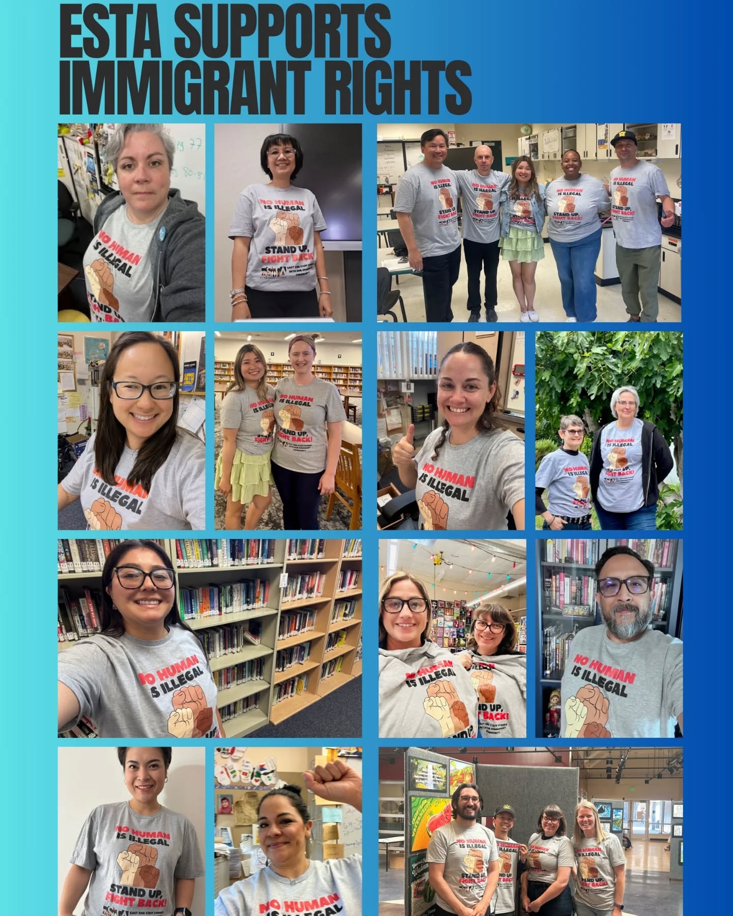 Immigrants, regardless of their status, make up an essential part of our community. They are our members and the students we serve. Santa Clara County's population born outside of the United States is 41%, 17.5% of whom are undocumented. Immigrants are a strong, contributing, and vital part of the social fabric of the United States, equal in worth, dignity, and freedom to participate in all aspects of society.