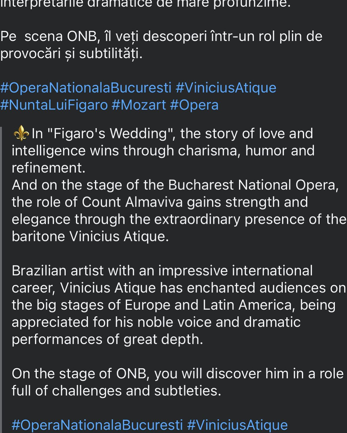 Up next is this very exciting engagement in Bucharest! Same role, very different staging and nuances!
#operanationalabucuresti #contealmaviva #lenozzedifigaro #mozart #baritone #opera #thatoperalife #artist #beautiful #classical #classicalmusic #classicalmusician #diva #instagood #love #music #musica #musician #opera #operahouse #operalife #operalover #operasinger #operasingerlife #operasingers #operasingersofinstagram #photography #singer #teatro #theatre #voice