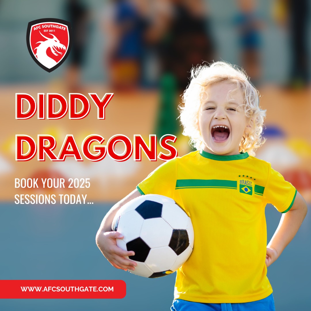 🦖 Join the Diddy Dragons! 🦖
Calling all future football stars! 🌟 Our Diddy Dragons sessions are the perfect way for young players to kick-start their football journey.
We focus on fun, building confidence, and learning the basics in a supportive environment. ⚽
Perfect for little ones looking to develop their skills while making new friends and having a blast! 🙌
Book your FREE trial session today!
#afcsouthgate #northlondonfootball #diddydragons #afcdragons #kidsfootball #jointheteam