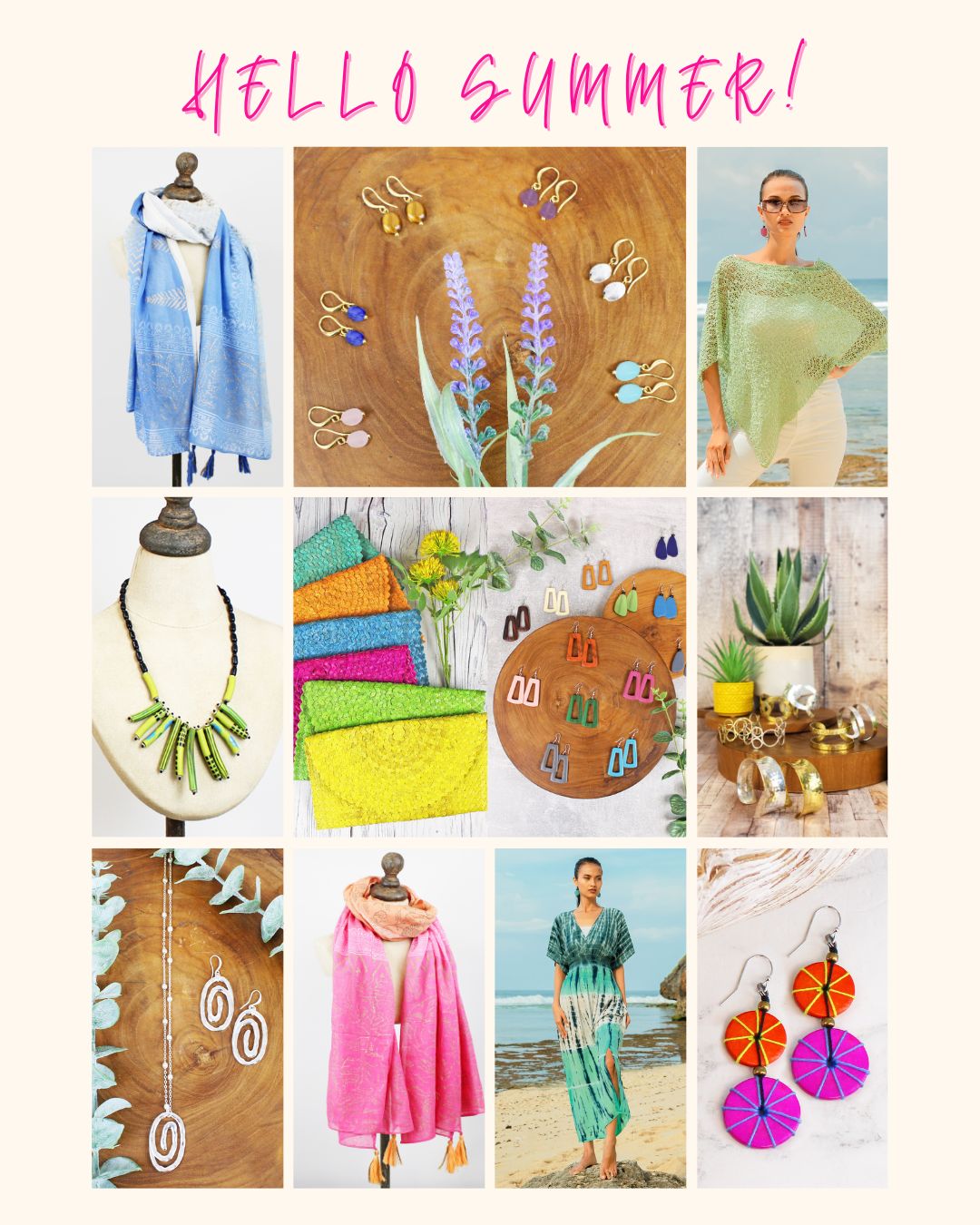 ☀️ Summer style = SORTED ☀️
Say hello to bold, bright & beautiful vibes with our ethically made jewellery, bags, scarves & one-size clothing ✨
💃 Designed to turn heads.
🌍 Responsibly sourced & handmade in Indonesia, India & the Philippines.
💥 Plus, 10% OFF your first order – use code HELLO10 when you checkout
#colourfulfashion #ethicaljewellery
#statementaccessories
#handmadewithlove❤️
#sustainablefashionbrand
#smallbusinessukbased
#ethicalfashionbrand
#uniquestyle #slowfashion #slowfashionstyle #colourfulstyle
#sᴜᴘᴘᴏʀᴛsᴍᴀʟʟʙᴜsɪɴᴇss
#consciousconsumer #handmadejewelleryuk
#fashionwithpurpose #vibrantstyle
#shopsmalluk