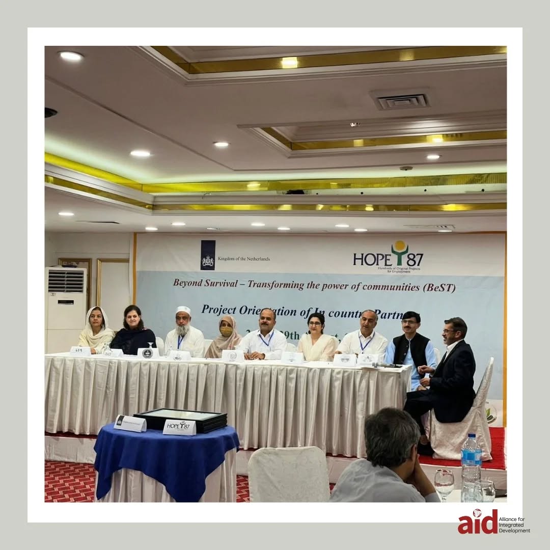It was a proud moment for AID to be sharing the stage with distinguished partners and sector leaders at the BeST Project Orientation under the HOPE’87 initiative, supported by Kingdom of Netherlands. Grateful to contribute toward a collective vision of transforming the power of communities — Beyond Survival. 🌍✨
.
.
#AIDforchange #humanityfirst #NonProfitWork #UnitedNations #UNHCR #Hope87 #Netherlands #GIZ #GlobalSolidarity #UN #Pakistan #Humanity #SDG #Sustainability #sustainablecitiesandcommunities #nonprofitorganisation #aid #socialwork #fieldwork #field #data #team #CommunityMatters #TogetherWeGrow #AIDPakistan #DevelopmentInAction #GrassrootsChange