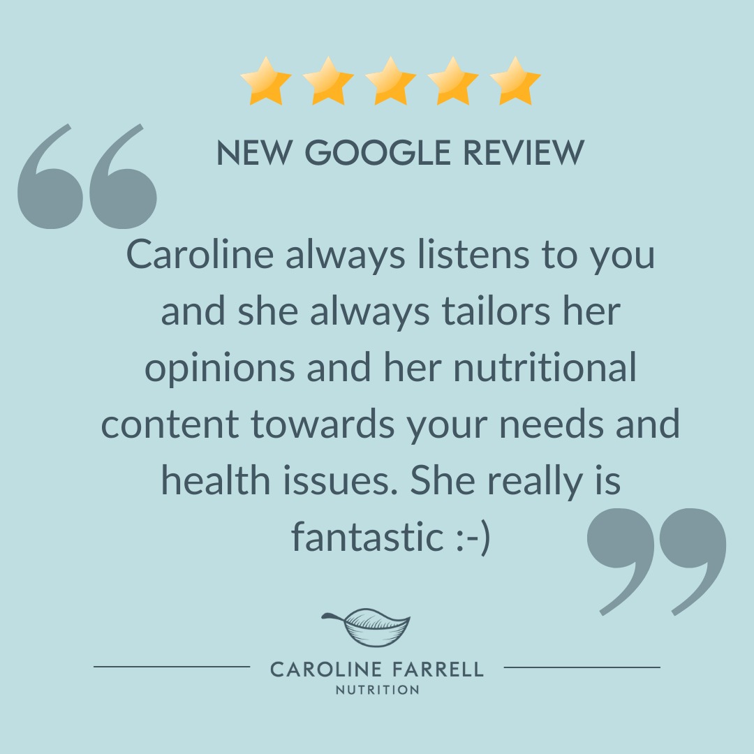 New review left after a consultation today. I am so pleased to read that she felt listened to and that the advice was tailored to her. It means a lot and I am very grateful for her feedback.