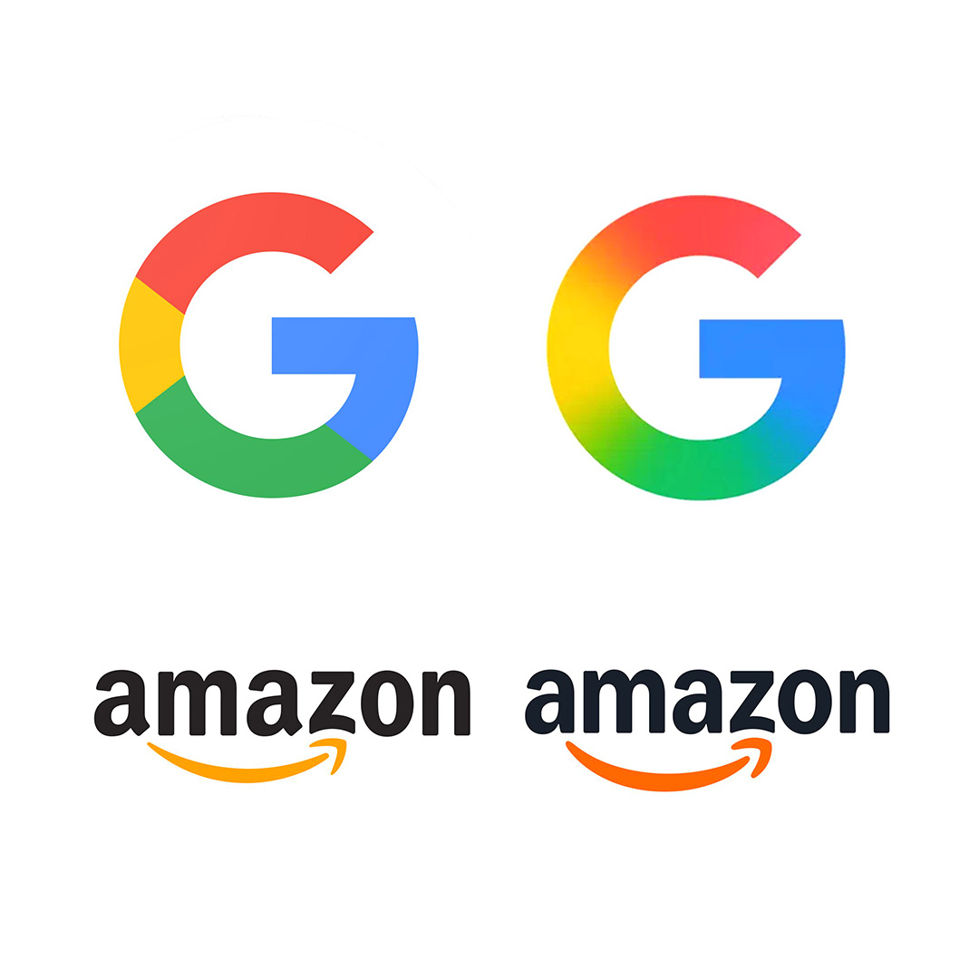 Google and Amazon recently updated their logos. Look closely... #amazon #google #logo #graphicdesign