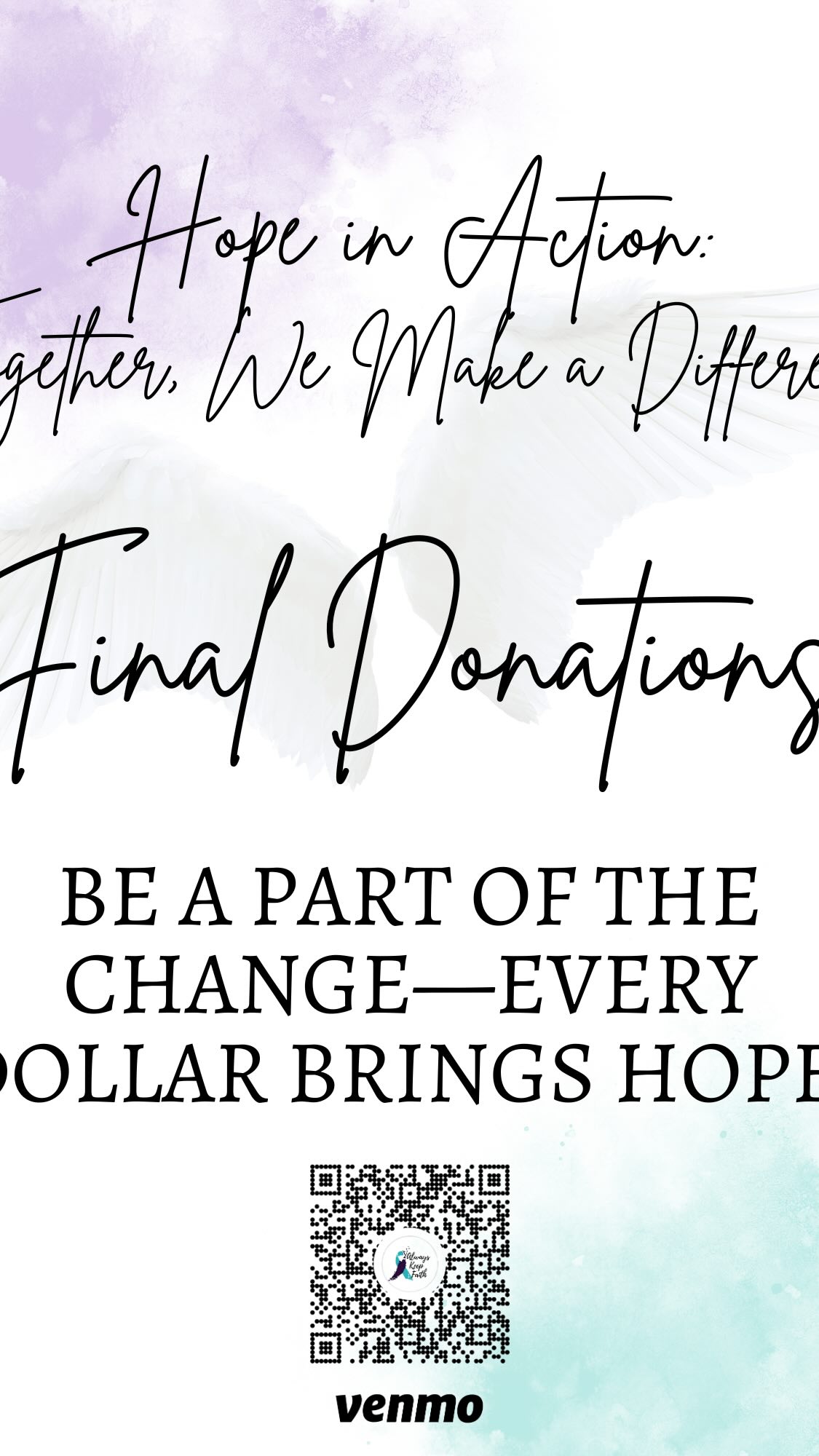 This is it. The final call.
We’ve been working hard to put Hope into Action for youth mental health.
And we’re almost there.
But we need your help to cross the finish line.
Every single dollar creates hope.
Every share makes a difference.
Donate now through Venmo @always_keep_faith
Or contact us—there’s always a way to give.
Thank you for being part of this 💜
#MentalHealthAwareness #EndTheStigma #MentalHealthMatters #SupportMentalHealth #BreakTheSilence #YouAreNotAlone #HealingTogether #MentalHealthSupport #MentalHealthAdvocacy #MentalHealthJourney #GriefSupport #HealingThroughGrief #GrievingMother #GriefJourney #LifeAfterLoss #GriefAwareness #HealingHearts #GriefAndHealing #MotherhoodAndGrief #GrievingMothers #MothersWhoGrieve #LivingWithGrief #GriefIsLove #LoveAndLoss #AlwaysKeepFaith #StrengthThroughAdversity #YouAreNotAloneInThis #StayStrong #TogetherInGrief
Together, we’re changing lives