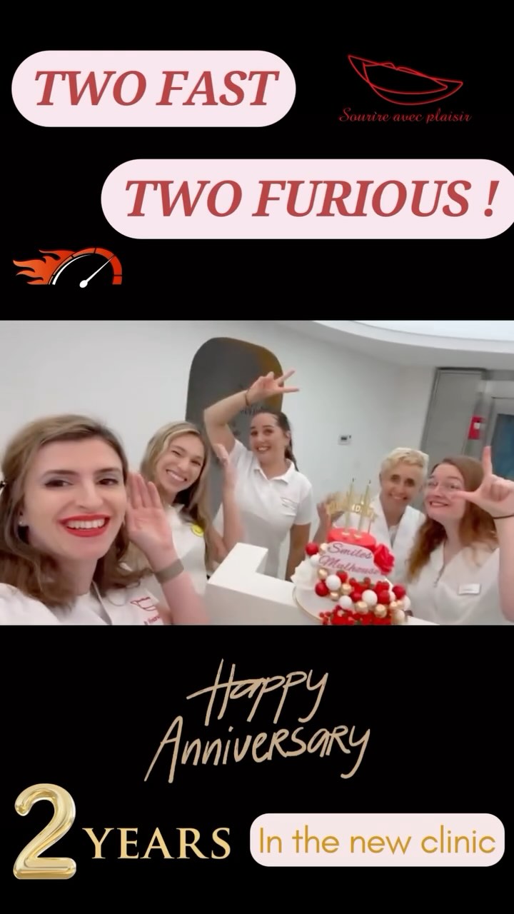 🥂Two years, two fast 🏁
🚥 Déjà 2 ans dans notre nouvelle clinique, avec une équipe toujours plus nombreuse, motivée et dynamique pour vous accompagner.
🥂 Le cabinet fête ses 2 ans, mais notre expérience va bien au-delà.
🙏Merci pour votre confiance,
😃 On continue à avancer, ensemble, et toujours avec le sourire !
#anniversairecabinet #2an #twoyearsanniversary #twofast #twofurious #happybirthday #bestteam #toujoursaveclesourire #sourireavecplaisir #nouvelleclinique #orthodontie #orthodontiezen #drvivianasereanu #mercidevotreconfiance #cabinetorthodontie #celebration #smilesmulhouse #drvivianasereanu #basel #mulhouse #alsace