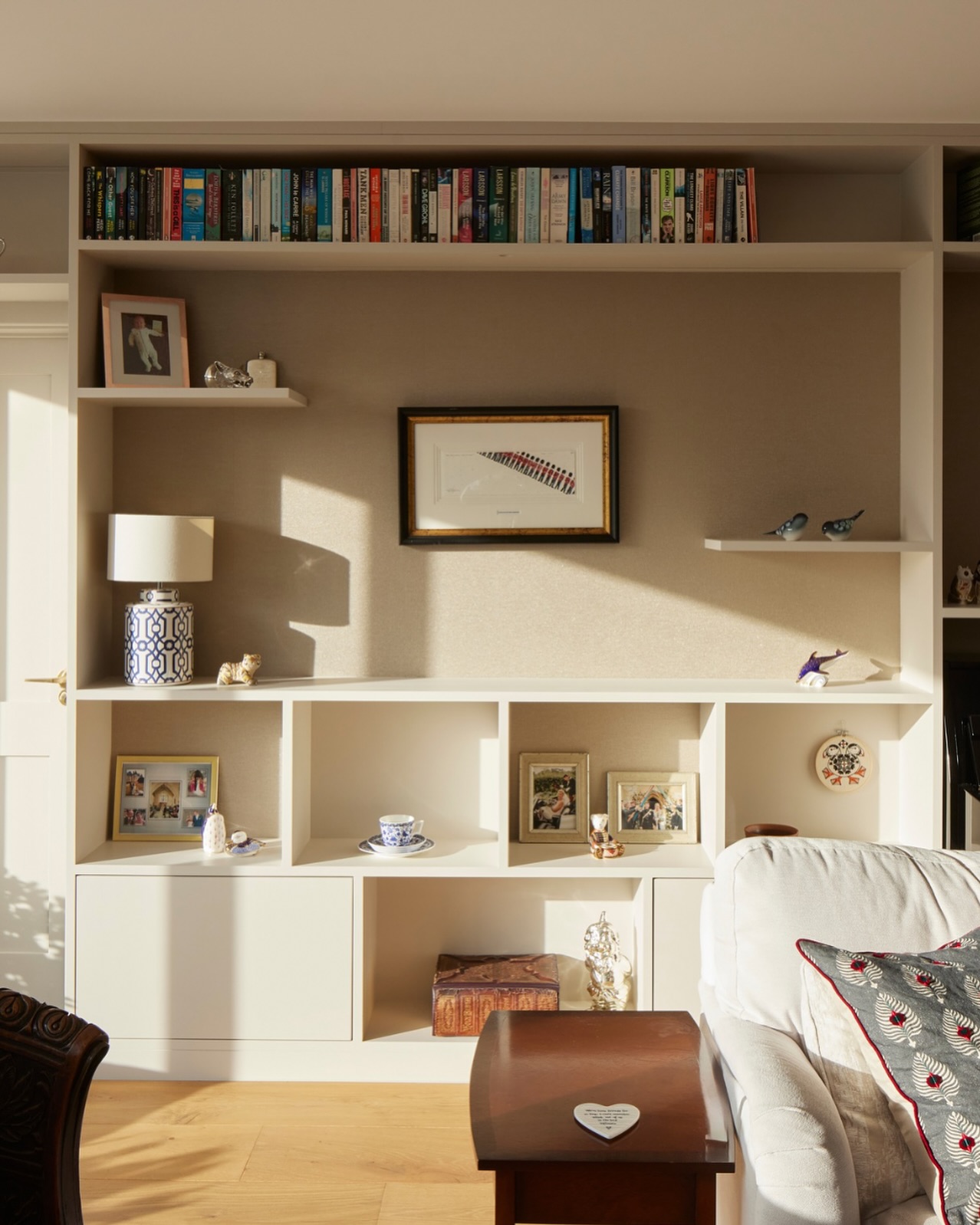 A blend of display and storage, this built-in shelving was designed to frame the personal touches that make a house a home.
From favourite reads to collected ornaments and memories, every shelf has its story.
Link in the bio for more information.