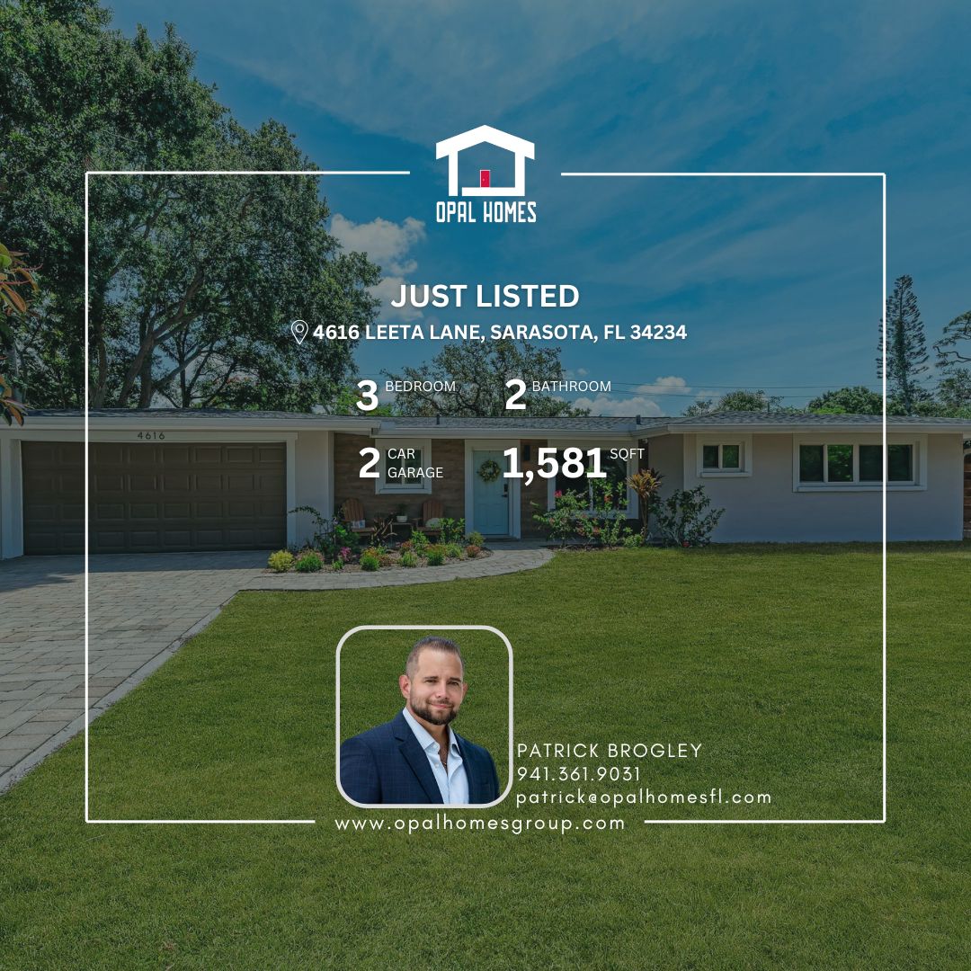 🌟 🏡✨ JUST LISTED in Sarasota! ✨🏡🌟
📍4616 LEETA LANE, SARASOTA, Florida 34234
Step into style, comfort, and investment potential with this beautifully updated mid-century 3-bed, 2-bath home featuring a 2-car garage and a private above-ground pool with custom deck! 🌴☀️ Whether you're looking for your dream home or a top-performing vacation rental, this one checks all the boxes ✅
Inside, you’ll fall in love with the open layout, luxury vinyl plank flooring, recessed lighting, and hurricane-impact windows throughout 🌞 The kitchen shines with granite counters, soft-close cabinets, stainless steel appliances, and a brand-new KitchenAid dishwasher (2023) 🍽️
🛏️ The primary suite is a peaceful retreat, complete with a fully renovated en-suite bath (2024). Two additional bedrooms offer flexible space—one with brand-new closet shelving (2025), the other with French doors to the backyard 🌿
Step outside to your private oasis—a stunning yard with pro landscaping, a patio for entertaining, and a refreshing pool retreat 💦🌺
Other key updates:
🔹 Roof (2017)
🔹 HVAC (2016)
🔹 Electrical Panel (2016)
🔹 Pantry (new in 2025)
📍All of this just minutes to Siesta Key, Lido Key, downtown Sarasota, Arlington Park, Ringling Museum, Sarasota-Bradenton International Airport, and Sarasota Memorial Hospital!
Don't miss out on this rare blend of style, location, and income potential 🎯
☎️ 941.361.9031
📩 patrick@opalhomesfl.com
#justlisted #sarasotarealestate #investmentproperty #vacationrental #midcenturymodern #poolhome #SarasotaLiving #floridahomesforsale #lidokey #siestakeybeach #dreamhome