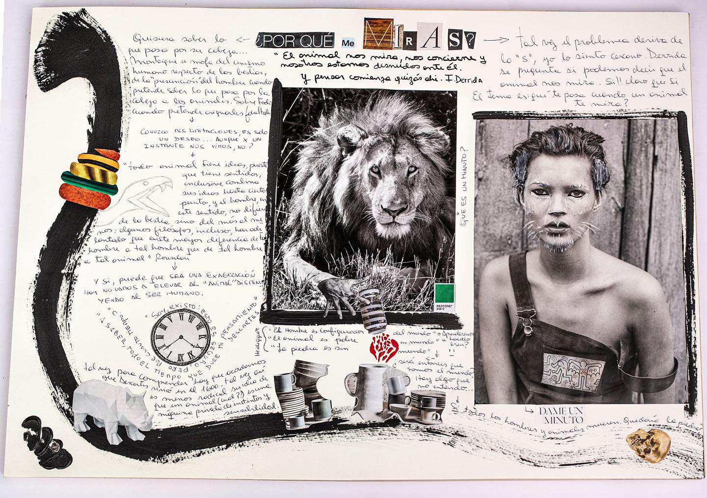 Los humanos somos quienes podemos decidir qué sucede con los seres menos afortunados y los más vulnerables de este planeta. Entre ellos están los animales. Existen de la manera en que existen porque hemos decidido que así sea. Entender nuestro rol es relevante. Respetar o no, Amar o no, admirar o no, maltratar o no. Al prestar atención a la existencia del animal el hombre ayuda a habitar con amor y conciencia este espacio que ocupamos. En varias de las obras de “Garra” me expreso de manera lúdica. Y a su vez, invito al espectador a jugar y pensar en lo que compartimos humanos y animales. Observo los atributos y virtudes de ambos. La gracia del animal y del hombre, su abundancia y coraje, su perseverancia y vulnerabilidad, su belleza, su necesidad y su instinto. Animales y humanos Tenemos mucho en común.
Les presto letra, mía y ajena; en pos de que surjan pensamientos que incluyan al animal.
#rawanimals #photography #safari #africaanimals #photograph #collageartwork #animalart