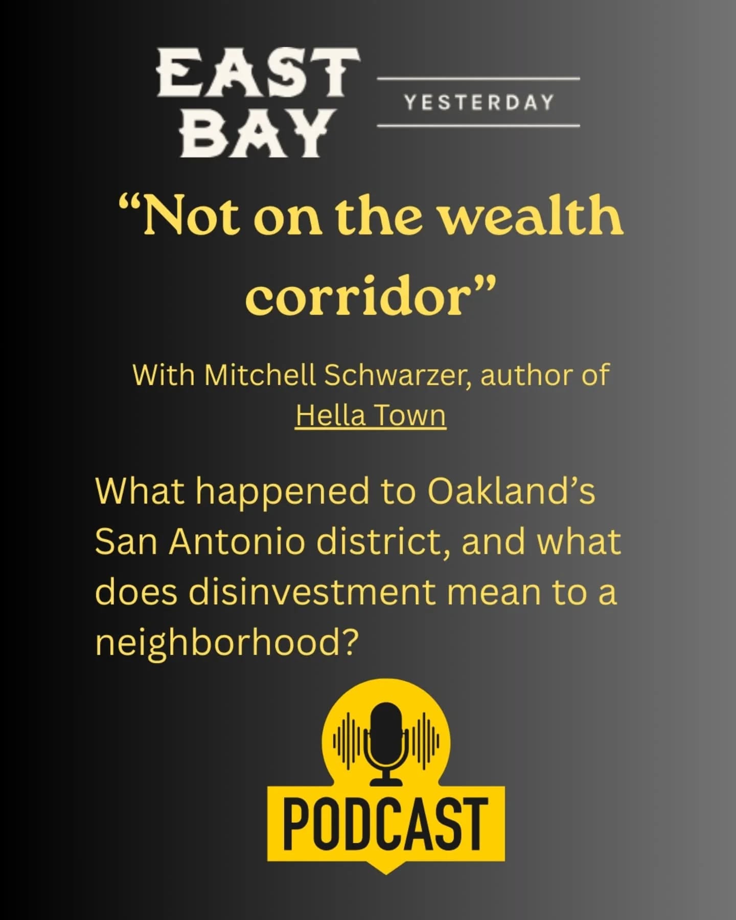 We're excited to share the podcast East Bay Yesterday's episode about Oakland's San Antonio district, featuring Mitchell Schwarzer! (author of Hella Town). Thank you @eastbay_yesterday for talking about our neighborhood!
From the intro: There’s an area southeast of Lake Merritt that’s lined with abandoned buildings, boarded up storefronts, vacant lots, and decrepit warehouses. The neighborhoods here, Clinton and San Antonio, are some of Oakland’s oldest. Although there are also beautiful Victorian houses, long-established churches, and several thriving immigrant communities, including a stretch of Vietnamese establishments known as Little Saigon, this area has suffered from disinvestment and high crime rates for decades – why?
#oakland #urbanplanning #sanantoniostation
@san.antonio.neighbors.alliance @philomenaoakland @oakdot_directorrowan @clinton_park_oakland
@rowena.brownoakland
@charleneforoakland @oaklandtrybe @the_unity_council @lena4supervisor
@oaklandvnchamber
L I n k I n 🅱️ℹ️⭕