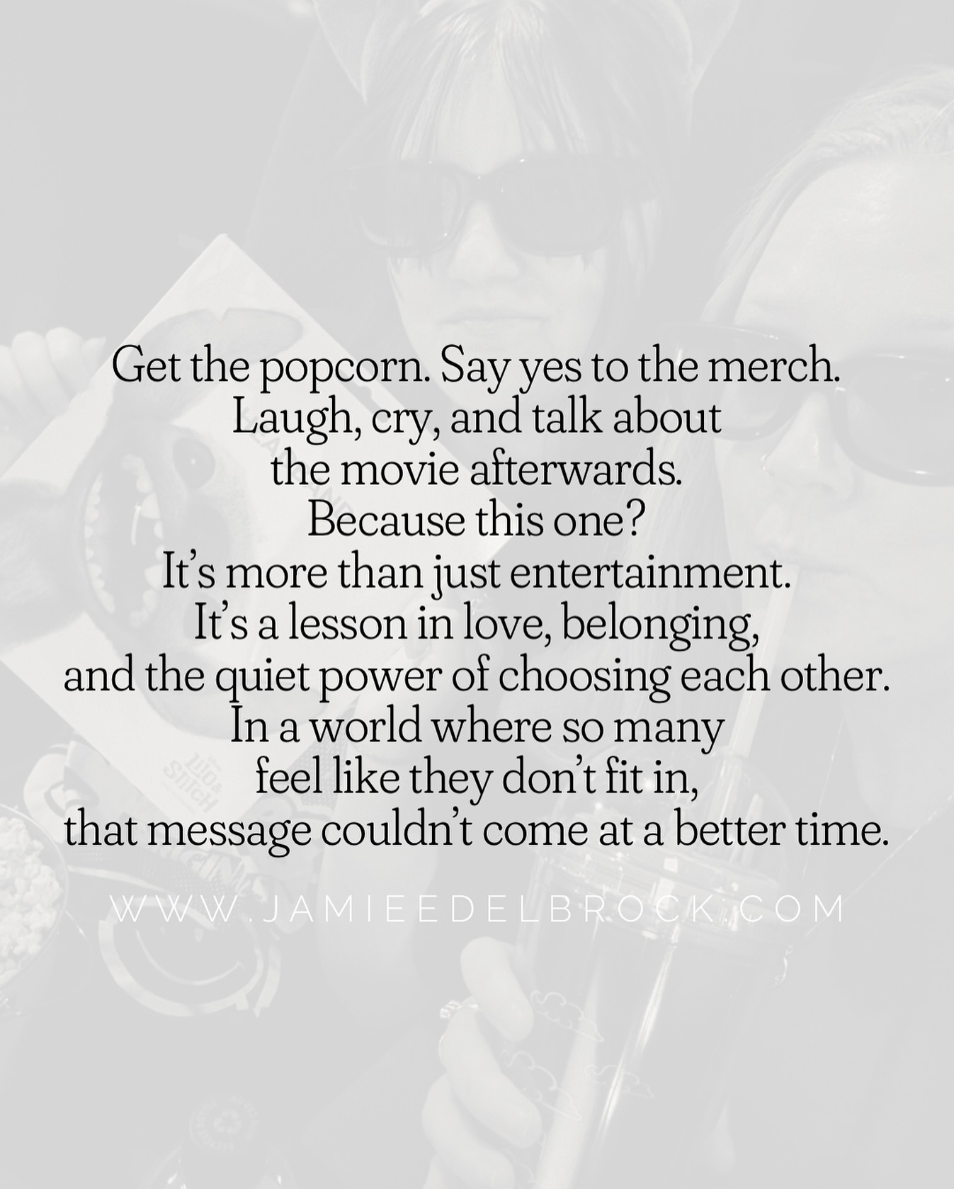 “This is my family. I found it, all on my own. It’s little, and broken, but still good. Yeah. Still good.”
These words from Stitch might just be one of the most meaningful lines in any children’s movie, and the new Lilo & Stitch remake makes it hit even deeper.
If you haven’t seen it yet, here’s your friendly nudge: grab your big kids, your little ones, and maybe a box of tissues, and go watch this movie. If your kids want the headband, the popcorn bucket, or the Stitch plushie that costs more than you’d like to admit, get it.
Because sometimes, saying yes means saying you understand and drives the message home.
Here’s why this movie worth seeing:
💙 It’s a love letter to the ones who feel left out.
Lilo is different. Stitch is wildly misunderstood. And somehow, their connection feels universal. Whether you’ve ever been the new kid, the misfit, or the one who just couldn’t seem to belong, this movie whispers something powerful: you are not alone.
💙 It shows the beauty of chosen family.
Not everyone finds belonging in their biological family. For some, “home” is found in friendships, mentors, or people who choose them back. This movie celebrates that truth unapologetically, and it’s especially powerful for children (and adults) who’ve ever been let down by the people who were supposed to show up.
💙 It teaches inclusion in the most heartfelt way.
In a world where so many still feel excluded because of how they look, think, love, or live, Lilo & Stitch reminds us that every single person deserves to be seen and loved, just as they are.
💙 It models resilience and hope.
Lilo and Stitch both come from hard, painful beginnings. But together, they build something that heals them both. That’s a powerful lesson in what’s possible when we don’t give up - on life, on others, or on ourselves.
So yes, get the popcorn. 🍿
Say yes to the merch. Laugh, cry, and talk about the movie afterwards. Because this one? It’s more than just entertainment.
It’s a lesson in love, belonging, and the quiet power of choosing each other.
And in a world where so many feel like they don’t fit in, that message couldn’t come at a better time.