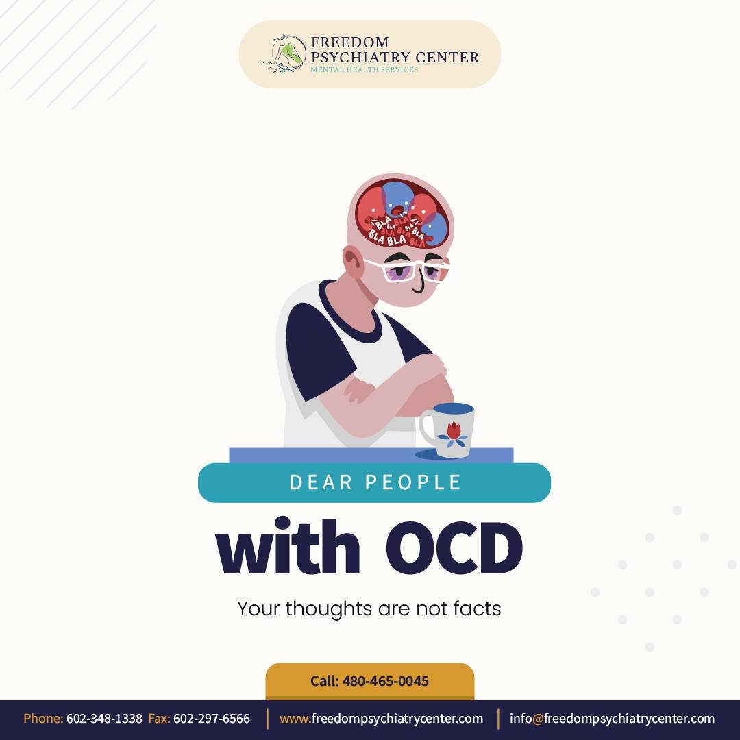 Your thoughts don’t define you.
Dear people with OCD,
You are not your intrusive thoughts.
They may feel real, but they are not facts.
You deserve peace, not shame. Keep going—help and healing are possible.
#freedompsychiatrycenter #OCDSupport #IntrusiveThoughts #YouAreNotYourThoughts #OCDAwareness #MentalHealthMatters #StopTheStigma #HealingIsPossible #OCDRecovery #MentalHealthSupport #FreedomFromOCD #CompassionateCare #HopeForOCD #MindHealth #TherapyHelps #YouAreNotAlone