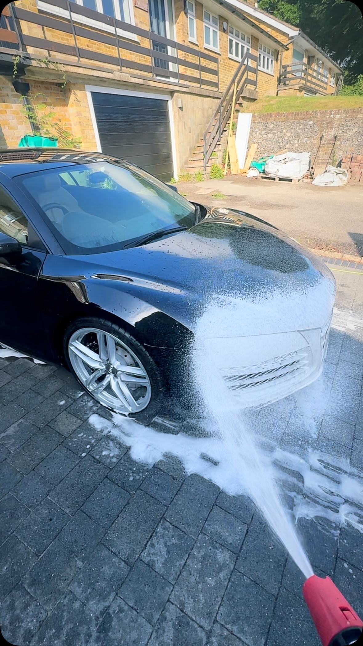 “Snowfoam spa day for the Audi R8 ❄️🧼 Because even beasts need pampering. Mirror finish loading… #r8refresh #snowfoam #carspagoals #detailingtherapy #audiaddicts