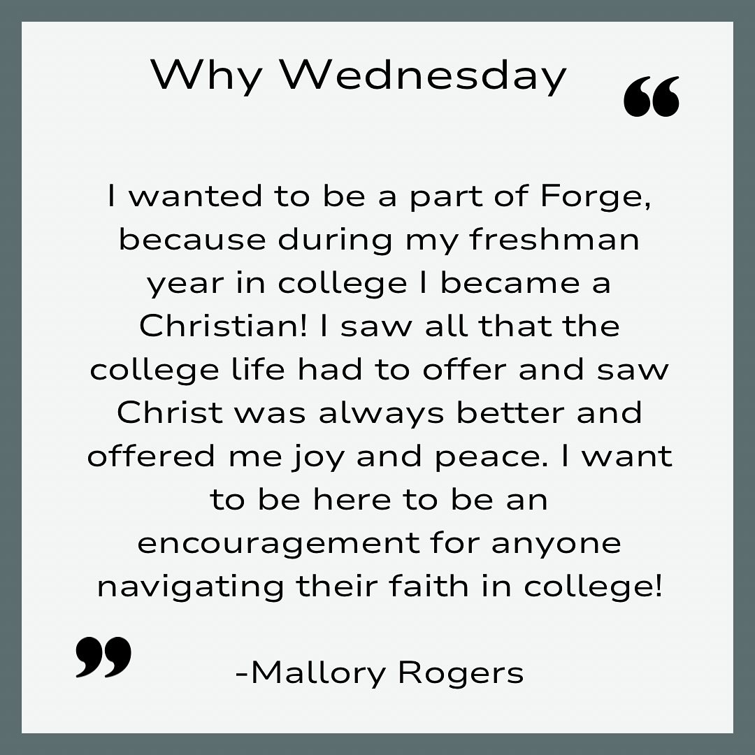 #WHYWEDNESDAY
Let’s hear from our awesome staff on why they wanted to be apart of Forge and why you should register! Student registration is open until July 28! #forge25
