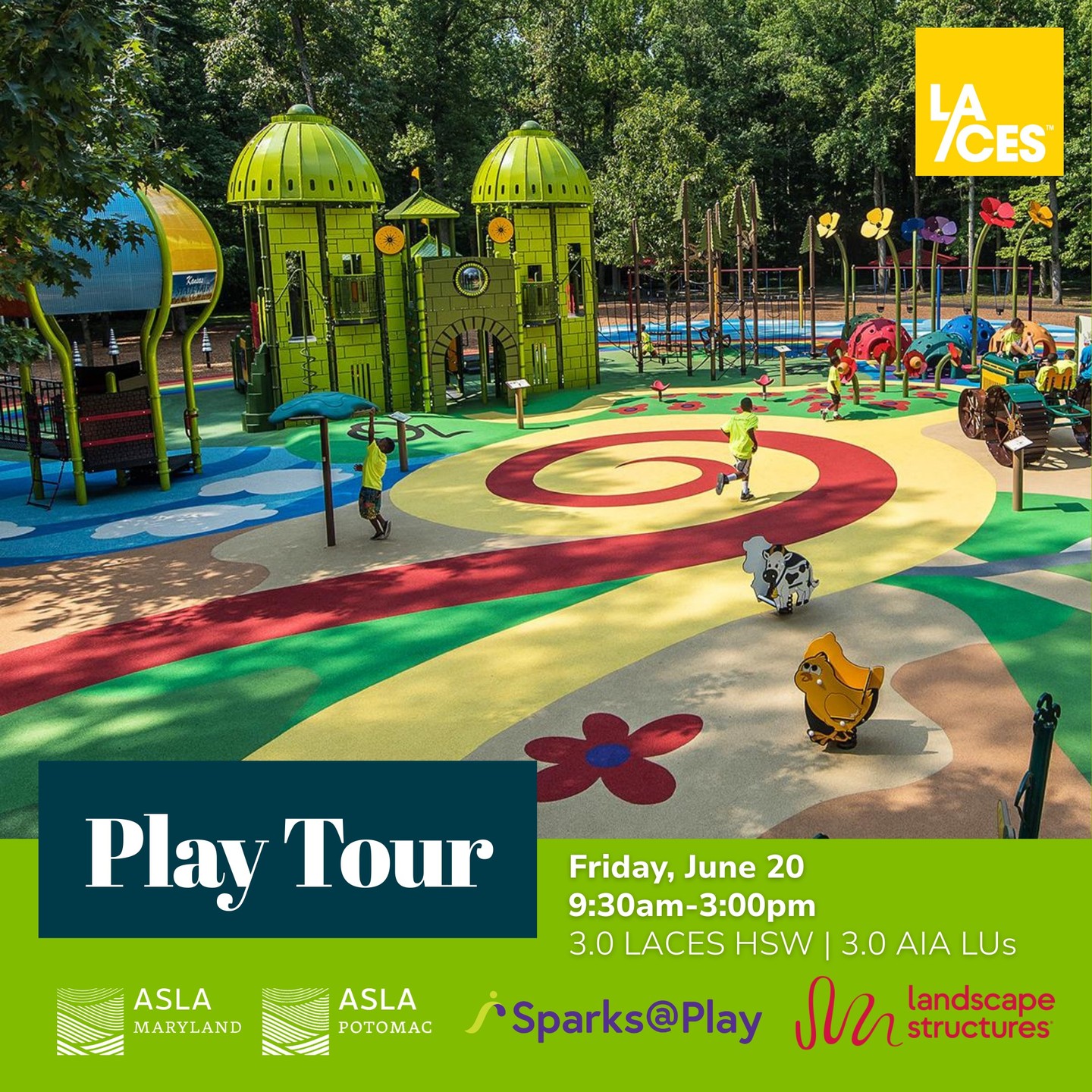 Join @sparksatplayplaygrounds @playlsi and @asla_md + @potomacasla for a full-day CEU event on innovation, equity, and multigenerational design in public play.
💡 3 playgrounds = 3 CEUs
🚌 Transportation included
🍽️ Boxed lunch, coffee, & ice cream
Spots are limited—register today at the link in our bio!
#PlayTour2025 #ASLAMaryland #ASLAPotomac #CEUevent #LandscapeArchitecture #ParksAndRec #InclusiveDesign #PlaygroundsForAll