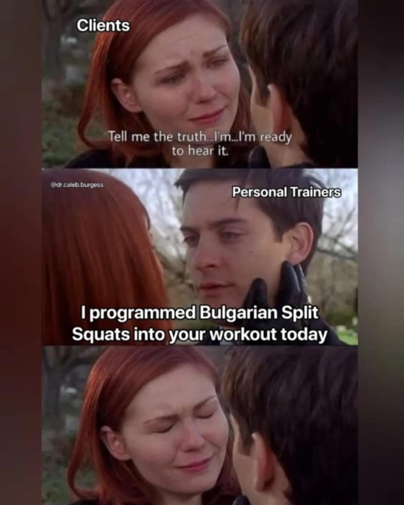 Je to ten cvik, jehož jméno nesmíme vyslovit 😂
"Klientka: Řekni mi pravdu, jsem na ní připravená
Trenér: Dneska máme v plánu bulharské dřepy"
Celé video o nich v BIU 🔥