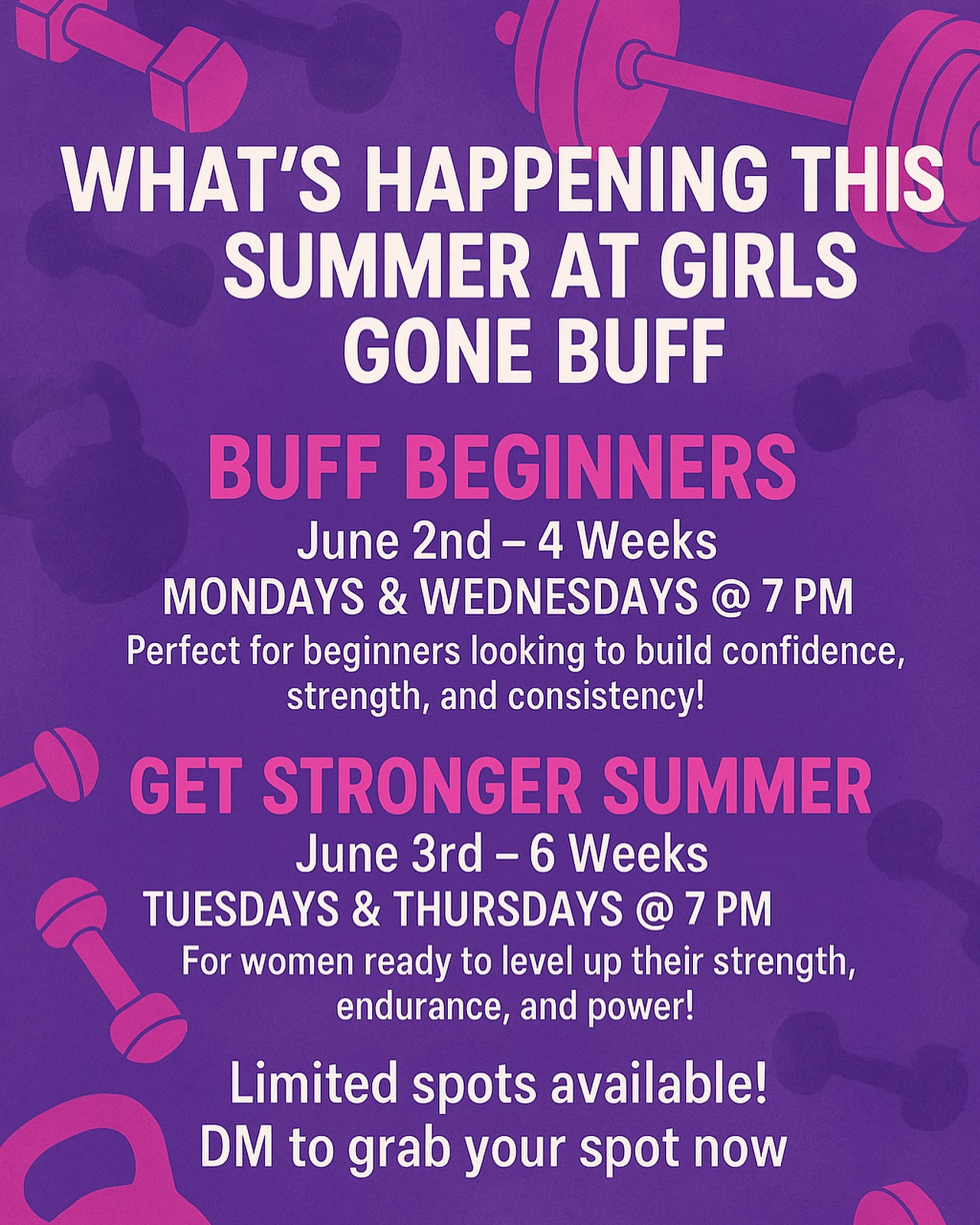 GGB if offering TWO awesome programs starting in June — whether you’re just starting or looking to level up, we’ve got you.
Limited spots! DM us to claim yours.
#girlsgonebuff #thegirlsgonebuff #gonebuff #dudesarewelcomedtoo #chalmette #daparish #parishbarbellclub #getstrong #buffbeginners #summervibes☀️