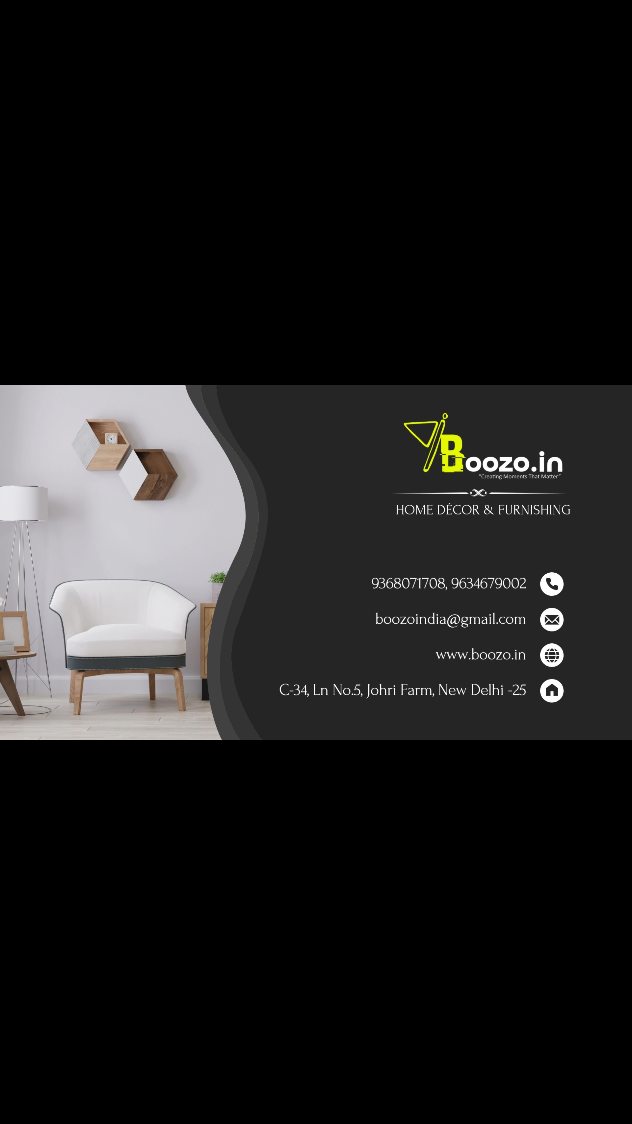 Boozo.in visiting card
For Home Decor and Furnishing