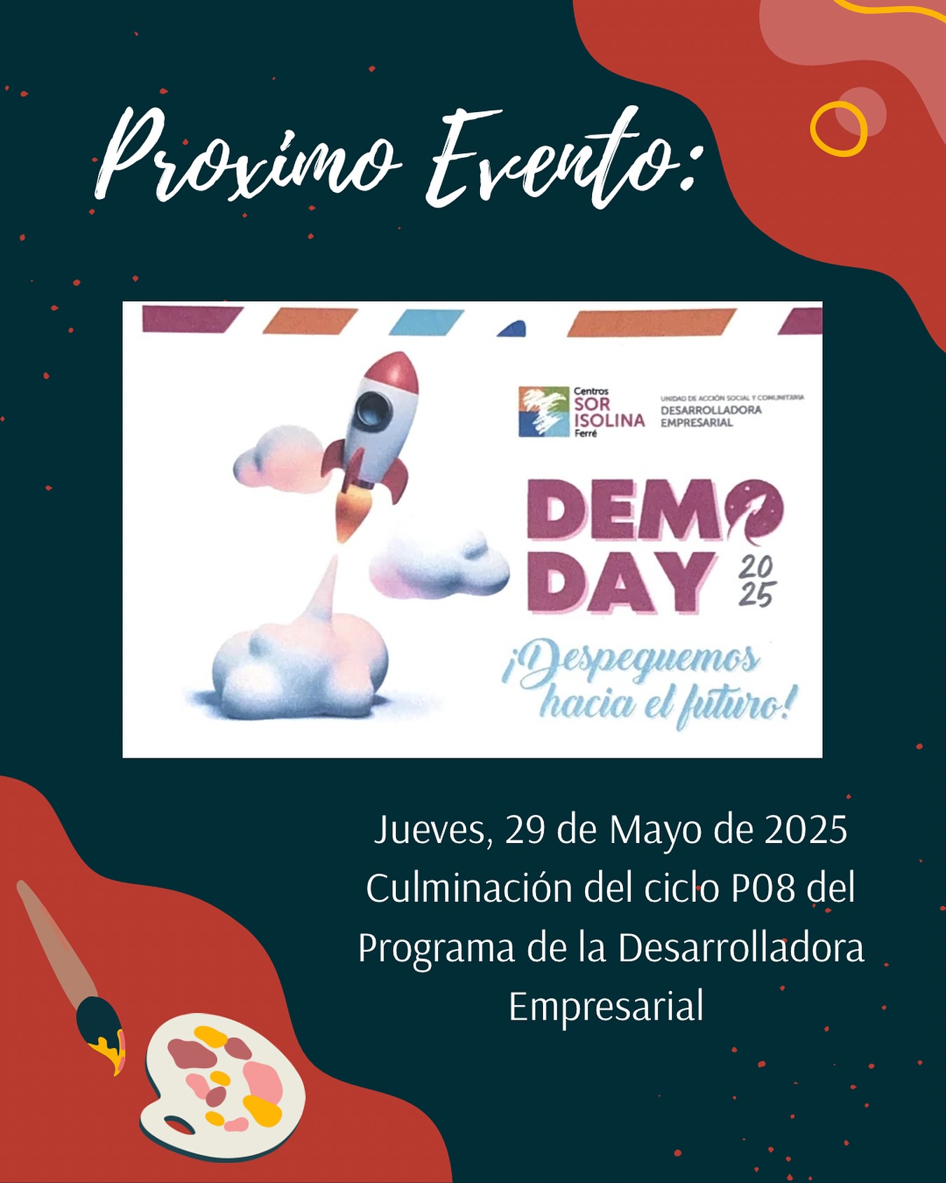 ¡Esta semana culmina una etapa bien importante para mí y para PegArte787!
Este jueves, 29 de mayo estaré presentando mi plan de negocio en el Demo Day de la Desarrolladora Empresarial del Centro Sor Isolina Ferré.
Ha sido un proceso de mucho crecimiento, aprendizaje y transformación. Ahora toca compartir mi visión con el mundo y despegar con fuerza hacia el futuro de esta marca que nace desde el arte y la identidad boricua.