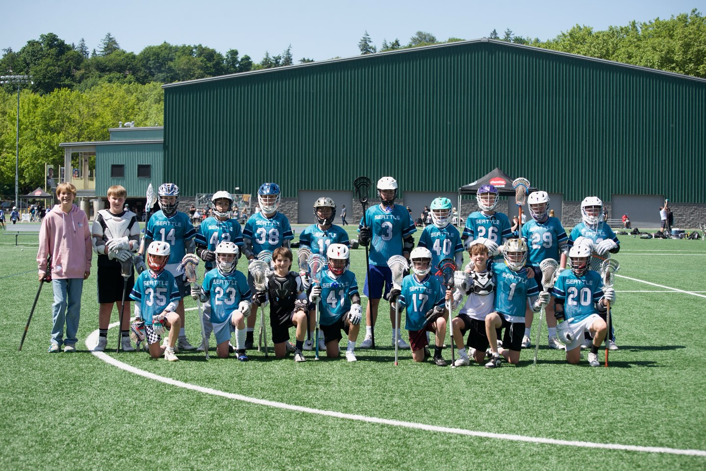 5/6 SMYLA All Stars getting ready for a friendly. Thanks for coming down North Sound! π₯