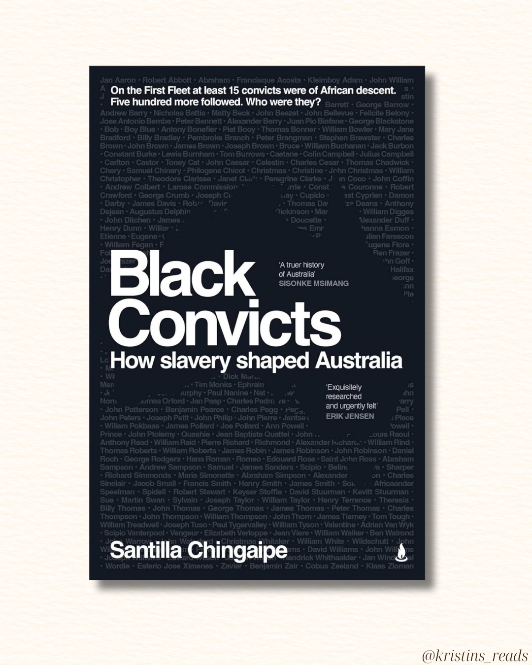 Black Convicts, Santilla Chingaipe
On the First Fleet, at least 15 convicts were of African descent. Five hundred more followed. Who were they?
In this book, Chingaipe uses a combination of archival research and auto-ethnography to unspool and examine the overlooked and under-examined lives of Black convicts in Australia’s colonial history.
Chingaipe places Australia’s colonial history in the context of global slave and convict systems to help readers understand the wider forces at play during this often whitewashed period of history.