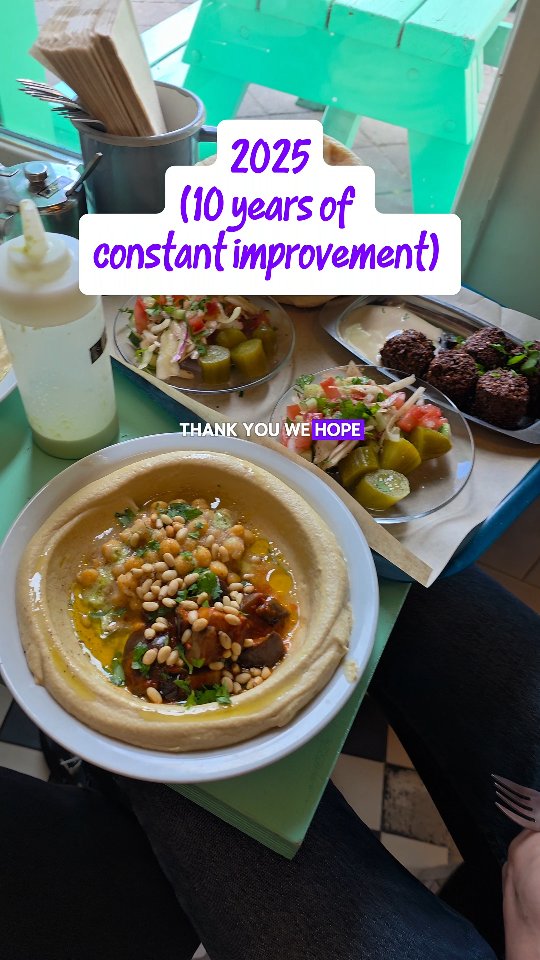 It's the final week of Sir Pita / Hummus 🥹
It's been an emotional month of goodbyes, so many of you came by to share your love 💕 seeing y'all made us realize just how many happy memories we've created over the years. Hummus has a special way of touching the soul like that. Maybe it reminded you of simpler times when life felt a bit more peaceful and certain - it's tough to put into words, but if you've experienced it, you know exactly what we're talking about..
What a privilege it's been to share this journey with you! We started so naively, driven by pure heart and passion, and you felt that. From the bottom of our hearts, thank you, thank you, thank you 🙏
We hope to see you sometime this week for a final bowl of Hummus. One love, follow us here for future updates.
And yes we cooked Chickpeas out of our home kitchen and cycled with the 30kg pan everyday for a year 😅😅😅