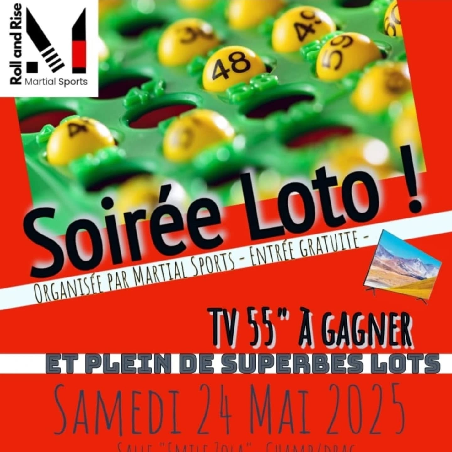 🎉 UN IMMENSE MERCI ! 🎉
Quel succès incroyable pour notre loto annuel qui s'est déroulé ce samedi à la salle Émile Zola de Champ sur Drac ! 🥳 Votre énergie et votre enthousiasme ont fait de cette soirée un moment inoubliable.
Nous tenons à remercier du fond du cœur :
❤️ Nos formidables bénévoles : Votre dévouement et votre travail acharné et plus particulièrement de notre présidente @chryv258 ont été la clé de cette réussite. Sans vous, rien ne serait possible !
🤝 Nos précieux partenaires et sponsors : Votre soutien indéfectible nous permet de continuer à organiser de tels événements et de faire vivre notre association. Merci pour votre confiance !
👥 Vous, chers participants, venus si nombreux ! Votre présence et votre bonne humeur ont créé une ambiance exceptionnelle. Nous espérons que vous avez passé un excellent moment et que la chance a été au rendez-vous pour certains d'entre vous ! 🤞
Merci à tous d'avoir contribué à faire de ce loto une si belle édition ! 🙏
À très bientôt pour de nouvelles aventures ! ✨
#Merci #LotoAnnuel #ChampSurDrac #SalleEmileZola #BénévolesEnOr #PartenairesTop #SponsorsEngagés #ParticipantsFormidables #Solidarité #ÉvénementRéussi #Gratitude
