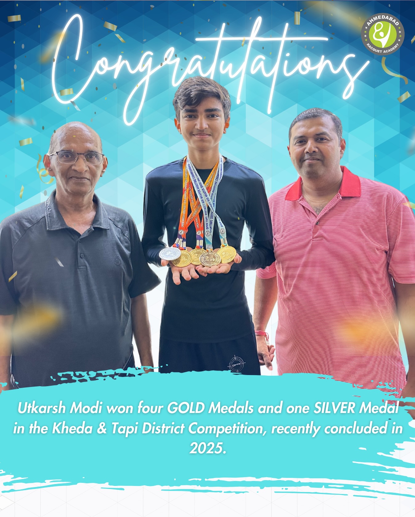 Golden streak with a silver shine! 🥇🥇🥇🥇🥈
Utkarsh Modi dominates the Kheda & Tapi District Competition 2025 with 4 GOLD and 1 SILVER Medal!
An exceptional performance that sets the bar high 💥
#ARA #UtkarshModi #MedalHaul #KhedaTapi2025 #ChampionsMindset