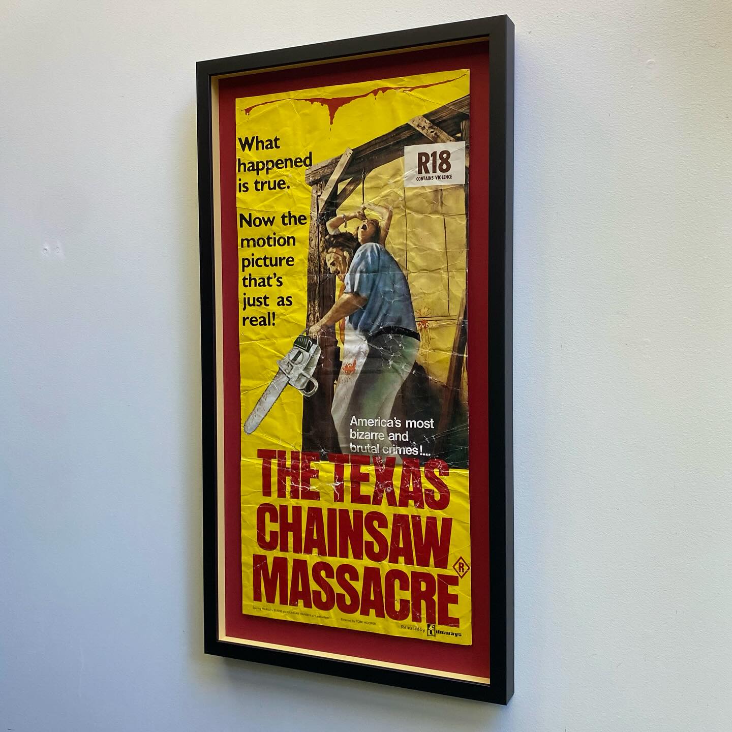 A very cool client this one! Floating movie posters showing the history they’ve had to endured. Love ‘em.
#movieposters
#texaschainsawmassacre
#taxidriver
#avonframingsupplies
#nzframers