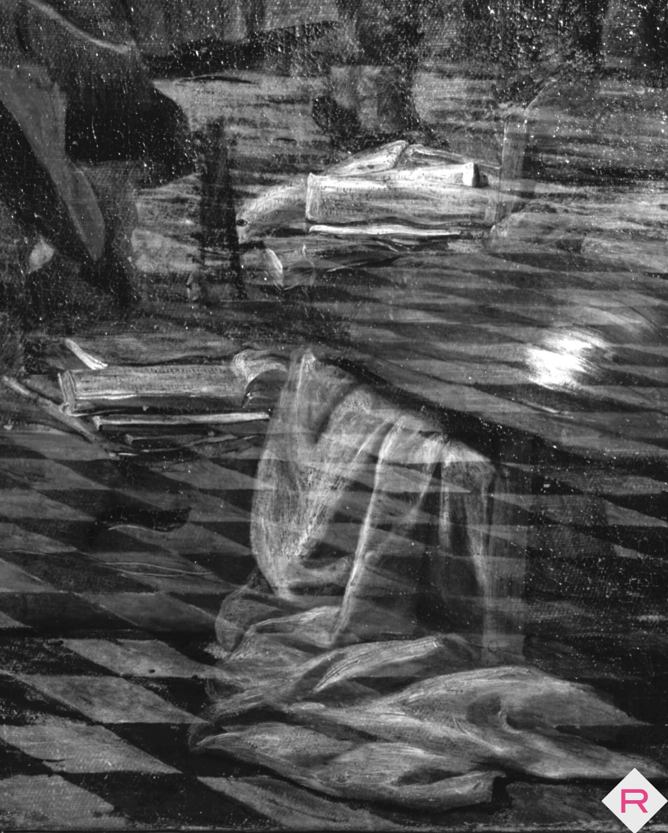 Infrared Reflectography (IRR): Seeing Beyond the Surface
Infrared Reflectography is one of the powerful diagnostic tools we use to explore what lies beneath a painting’s visible surface. Using our high-resolution Apollo camera, we capture how infrared light interacts with the layered structure of a painting how it is transmitted, absorbed, and reflected.
This non-invasive imaging technique is a cornerstone of modern conservation diagnostics. It enables us to:
• Trace the artist’s working process and decision-making
• Detect alterations or past restorations
• Inform treatment strategies with greater precision and confidence
IRR is often associated with revealing underdrawings. Carbon-based materials, such as charcoal or graphite commonly used in preparatory sketches—absorb infrared radiation and appesr dark in the resulting image, while many other pigments become partially transparent. This allows us to visualize what the naked eye cannot see: underdrawings, compositional changes (pentimenti), hidden signatures, or even earlier iterations of a painting beneath the final layer.
But that’s not all IRR can also reveal information about paint layer thickness, areas of abrasion, and other features that help guide conservation strategies.
Whether for conservators, curators, or researchers, IRR offers essential knowledge that contributes to both the preservation and interpretation of artworks.
Stay tuned for the next post in our series, where we’ll explore another powerful imaging technique used in conservation!
#InfraredReflectography #ArtConservation #PaintingConservation #TechnicalArtHistory #ConservationScience#ArtRestoration #Underdrawing #ImagingTechniques #artdiagnostics #BehindThePainting