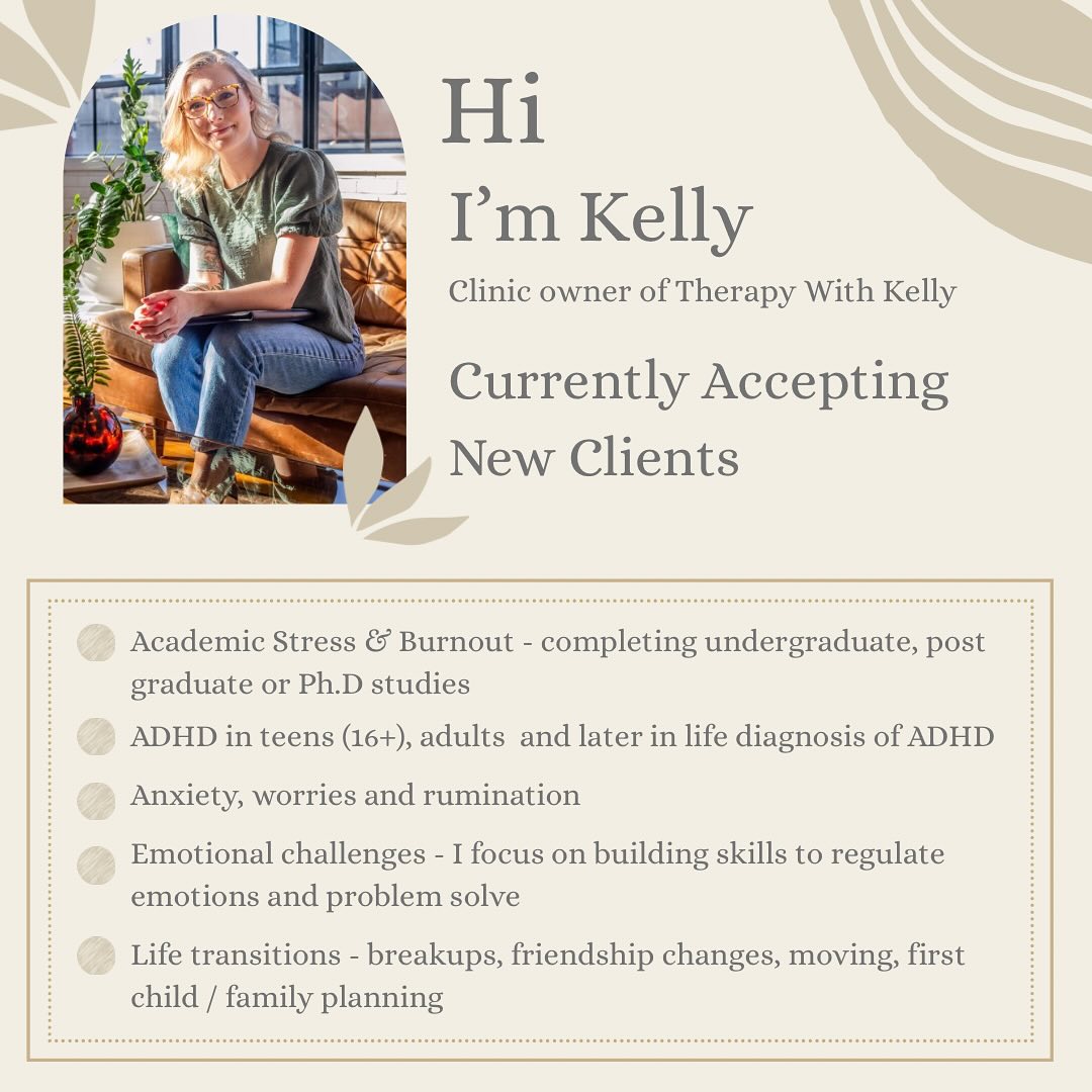 Accepting new clients! Reach out today to see if we’d be a good fit to work together. Whether you’re a therapy veteran or just getting started and are curious about therapy, I can be your guide. Looking forward to connecting! ✨
