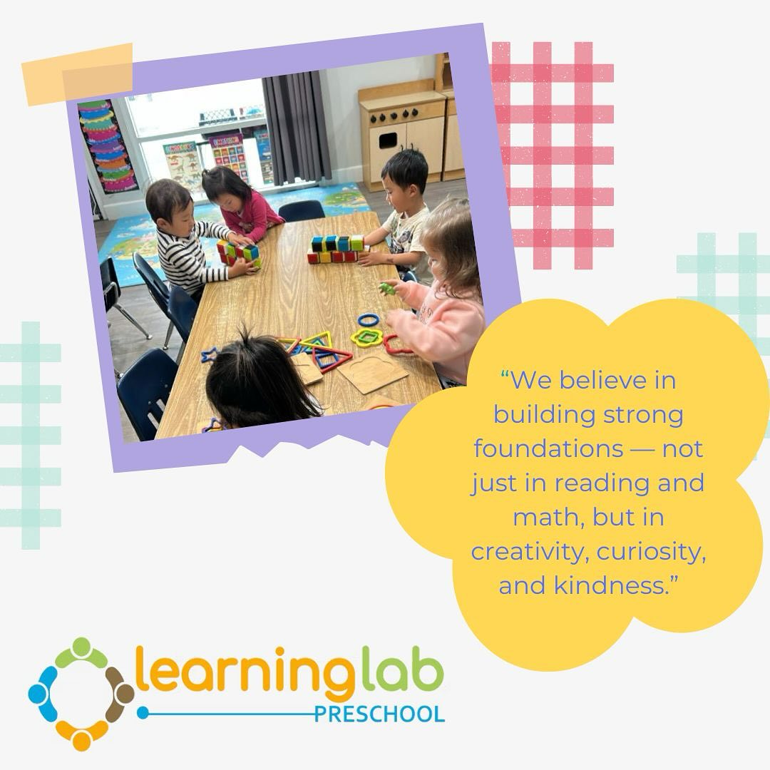 “At Learning Lab Preschool, we nurture more than just academics. We build strong foundations in creativity, curiosity, and kindness — because every child deserves to grow in a supportive and inspiring environment. 🌟✨ Ready to give your little one a joyful start?
📞 Call us at 949-339-3511 to learn more!
#PreschoolPlay #LearningThroughPlay #STEMStart #EarlyLearners #ShapeSorting #BlockFun #LittleBuilders #PreschoolAdventures #HandsOnLearning #CuriousMinds #earlylearning #Learninglab #LittleLearners #PreschoolInCalifornia #FutureLeaders