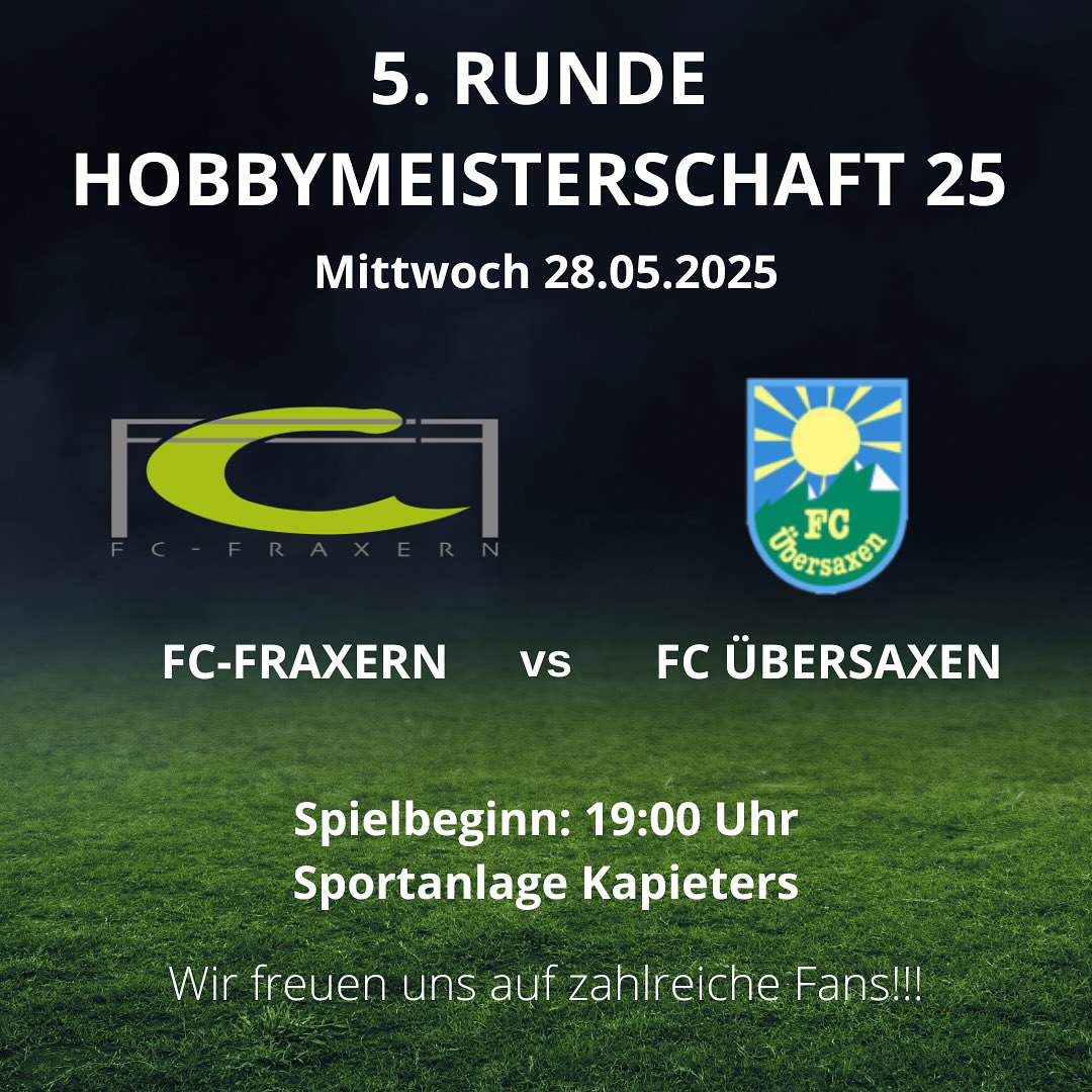 Heimspiel!!!⚽️⚽️
Diesen Mittwoch spielen wir bei unserem nächsten Heimspiel gegen den FC Übersaxen. Spielbeginn ist um 19:00 Uhr auf der Sportanlage Kapieters. Wir freuen uns auf zahlreiche Fans und Unterstützung für unsere Mannschaft!! ⚽️
#fussball #fussballspielenwoandereurlaubmachen #matchday #fcfraxern #hobbyligavorderland