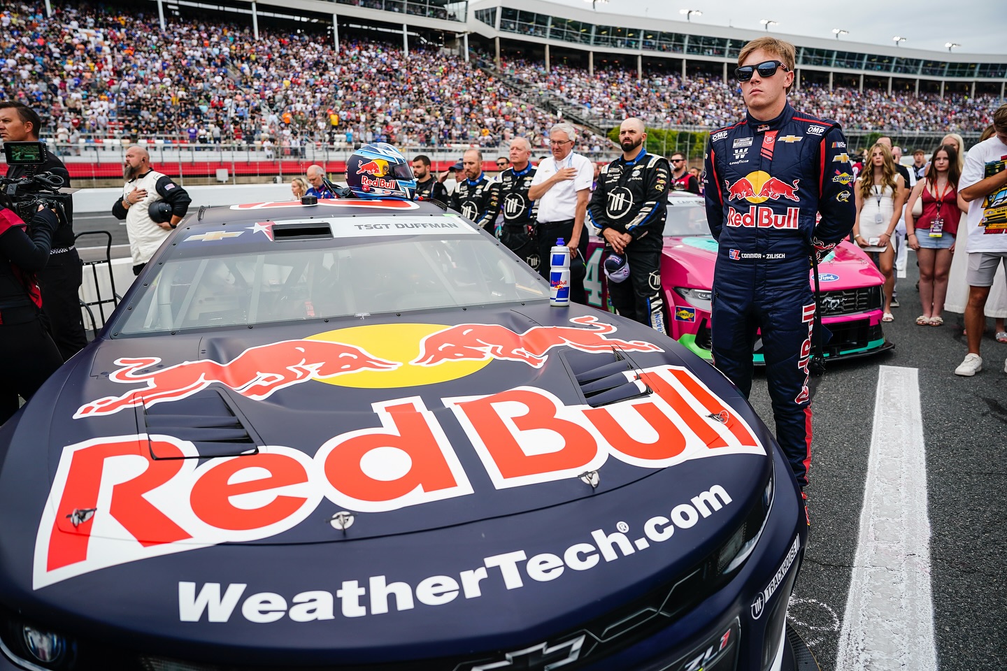 Such a cool experience getting to race in my first 600 at Charlotte. Ended up P23 which wasn’t horrible for me. Got some damage from a wreck early on and struggled all night after that. Proud of @teamtrackhouse and @rosschastain on a huge win, and grateful that @redbullusa let me do this with them.
Also, so glad I got the chance to race alongside one of my heroes as a kid, @jimmiejohnson. Congrats on 700 starts👊🏼