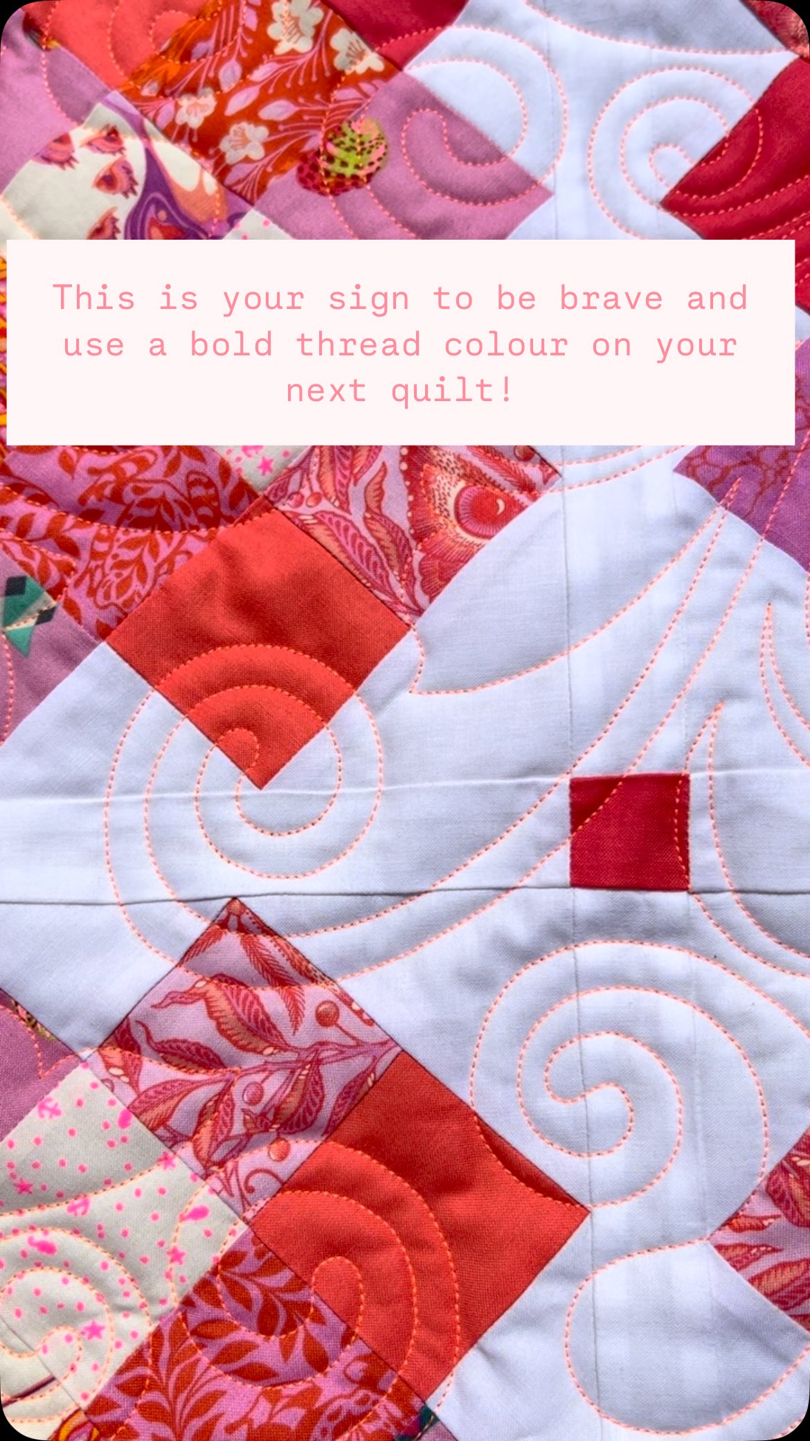 Neon Orange absolutely glowing on this beauty!
If you were feeling brave, what colour thread would use on your next quilt?
#quilt #quiltersofinstagram #quilts #sewing #quilting #thread #neonthread #longarmquilting #longarmquilter #longarmquiltingservices #quiltersgonnaquilt #quiltlove #quilted #scrappymakesmehappy