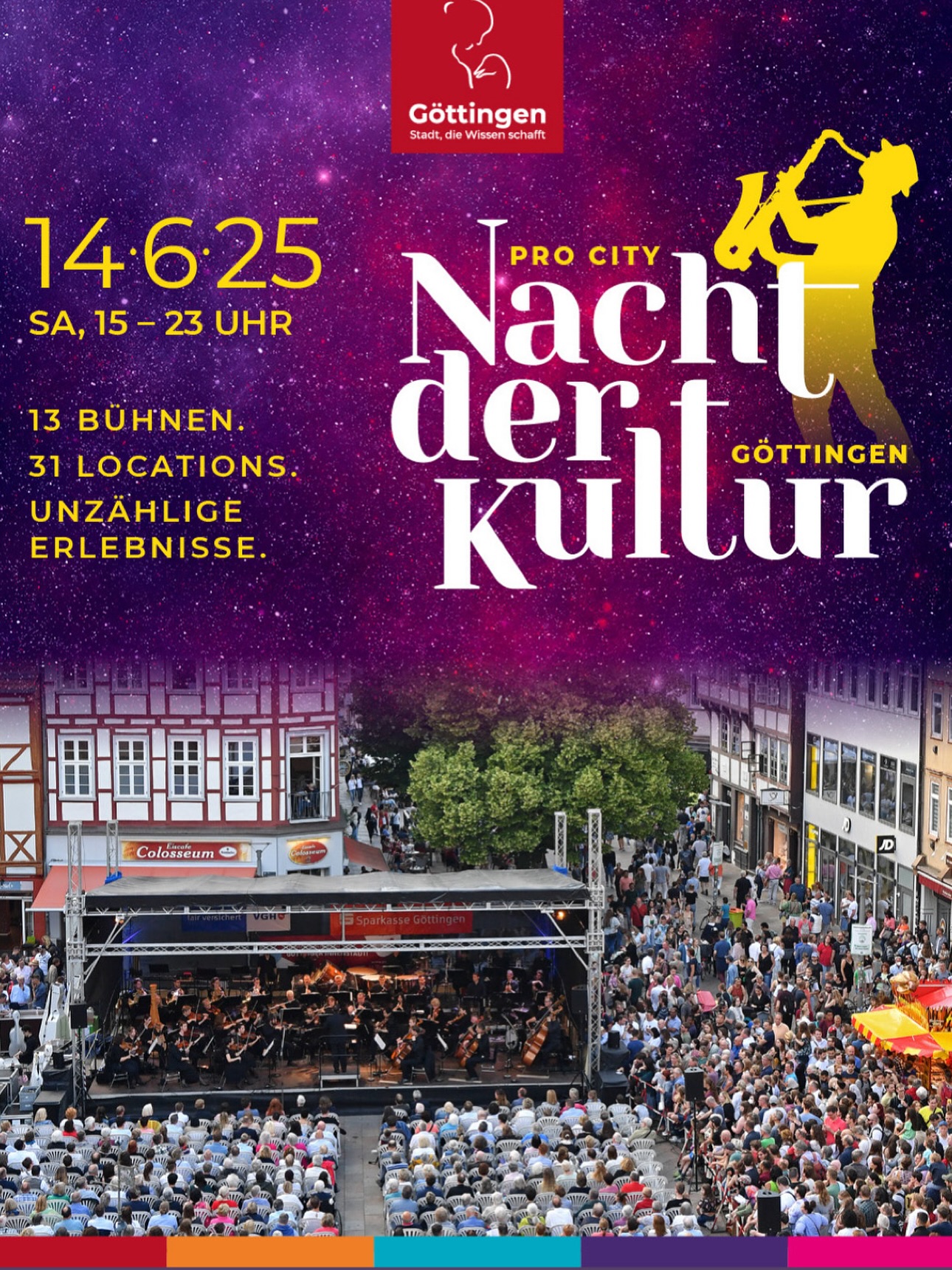 🌟 Es ist wieder so weit! Bald ist 🎶 „Nacht der Kultur“ 🎶 und wir haben eine eigene Bühne auf dem Nikolaikirchhof mit einem ganzen Nachmittag voller Programm auf die Beine gestellt! 🌟
Wir freuen uns über unsere Ukulele Jam Session für alle zum Mitmachen ab 15 Uhr! (Es sollten nur eigene Ukulelen mitgebracht werden) Dann @roll_o und @dominik.pytka mit deutschen Songs, Pop und Liedermacher, um in Stimmung zu kommen. Ab 18 Uhr Vater&Sohn @oskarhahn_ mit Saxophon und DJ, dann @tscharaello mit seinem aktuellen Bühnenprogramm und aktueller Single und am Ende die beste Stimmung mit DJ @sa.sy.sa_music. Wir freuen uns sehr, es wird soo schön! Wir versorgen euch wie immer den ganzen Tag mit Speisen und Getränken, dazu ein großes Dankeschön an unsere Partner @voelkel und @big_lebowski_streetwear 🌞 🎵
#musik #kultur #goettingen #live