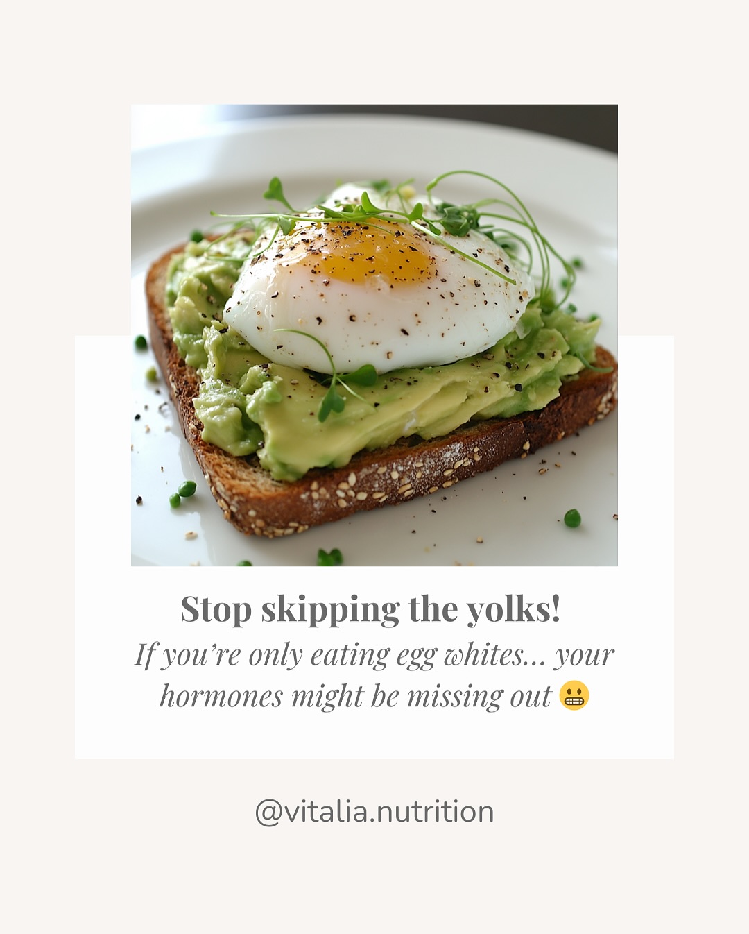 Think egg whites are the “healthier” choice? Think again 👀
The yolk is where all the hormone-loving nutrients live 💛
If you’re trying to balance your hormones, support your cycle, or boost energy … don’t skip the yolk!!!
Your body needs those healthy fats, vitamins, and cholesterol to thrive.
✨ PS. Want breakfast ideas that actually support your hormones? 👇🏼👇🏼
Grab my FREE guide: 5 Power Breakfasts for Women
🔗 link in bio!
#HormoneHealth #EggYolksForTheWin #BusyMomNutrition #FertilityNutrition #hormonebalance #momlifebalance #periodhealth #cyclesyncing #momlife