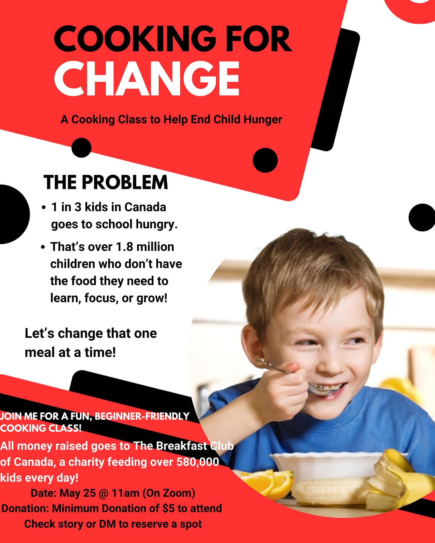 Let’s make sure no child starts their school day hungry.
#CookToCare #FeedTheFuture #BreakfastMatters #NoKidHungryCanada
#BreakfastClubofCanada