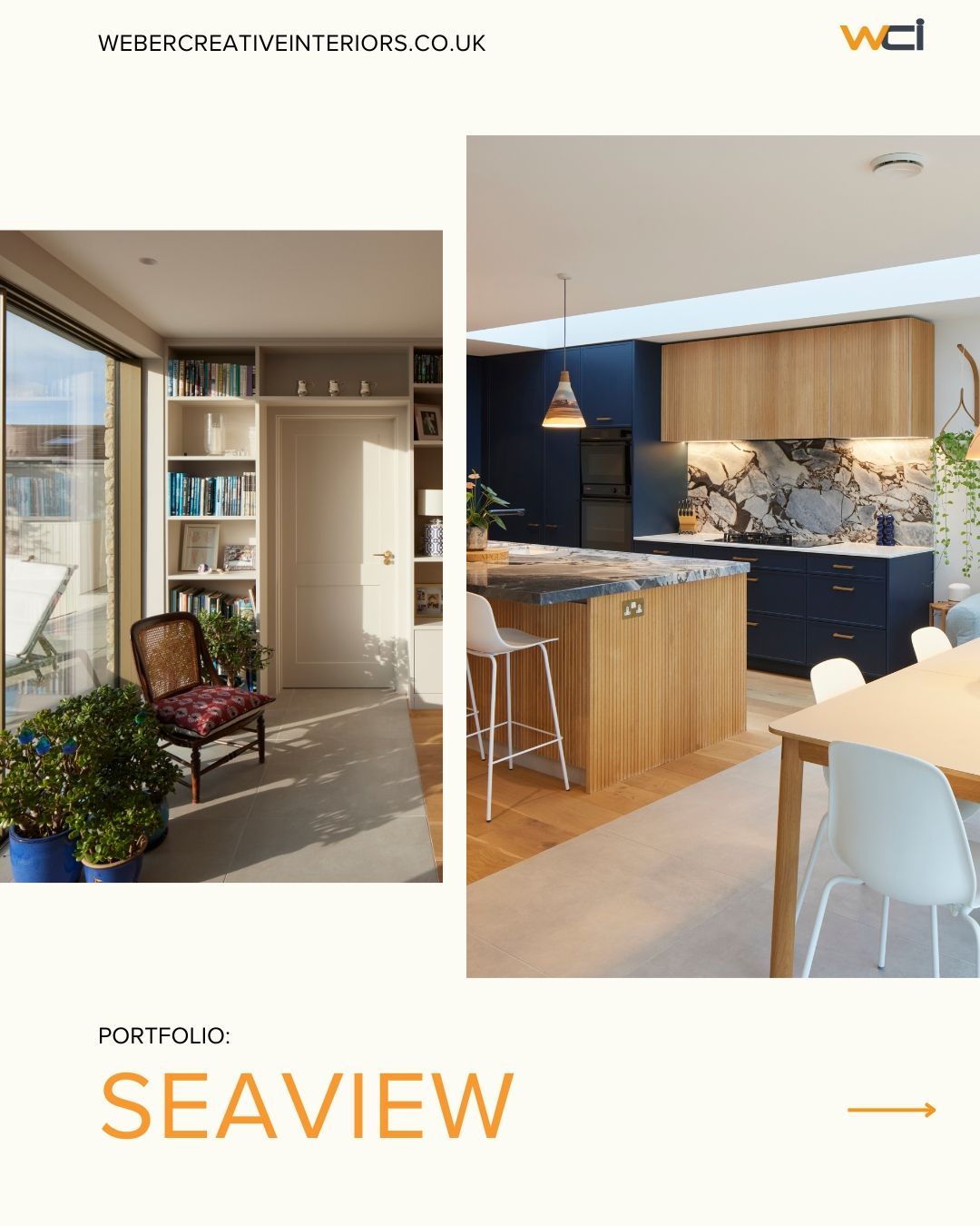 Portfolio: Sea View
A full interior fit-out by Weber Creative Interiors, bringing together clean lines, warm materials, and practical detail.
We handled every joinery element — from the fluted kitchen cabinetry and stone island to the home office, utility, bedrooms, and hidden storage. All made to fit the space, the light, and the way this family lives.
Based in Poole, Dorset
Bespoke Carpentry Solutions
webercreativeinteriors.co.uk
#WeberCreativeInteriors #SeaViewHouse #BespokeJoinery #FittedFurniture #InteriorCarpentry #PooleHomes #DorsetDesign #CraftedLiving #BuiltByWCI