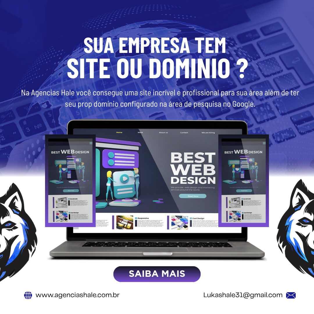 Precisa de um site profissional? Crie o seu com as Agências Hale!
www.agenciashale.com.br