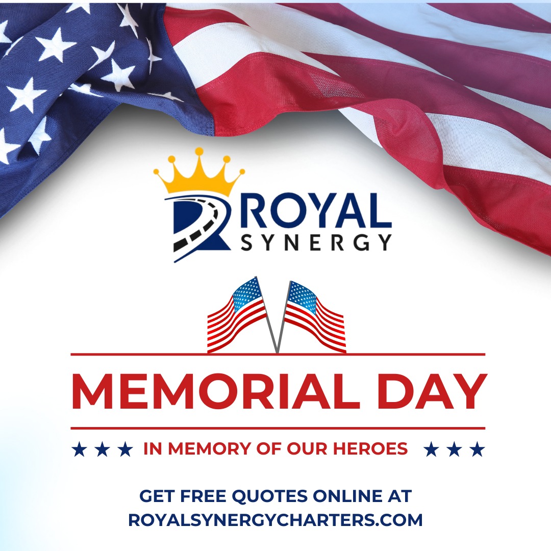 As we honor the lives of those who made the ultimate sacrifice, we’re grateful for the freedom to travel and gather. This Memorial Day, you can still get a free quote for your upcoming summer charter at royalsynergycharters.com.
•
#MemorialDay #RoyalSynergyCharters
#HonorAndRemember #CharterWithCare
#SummerTravel #GroupTransportation #FreeQuote