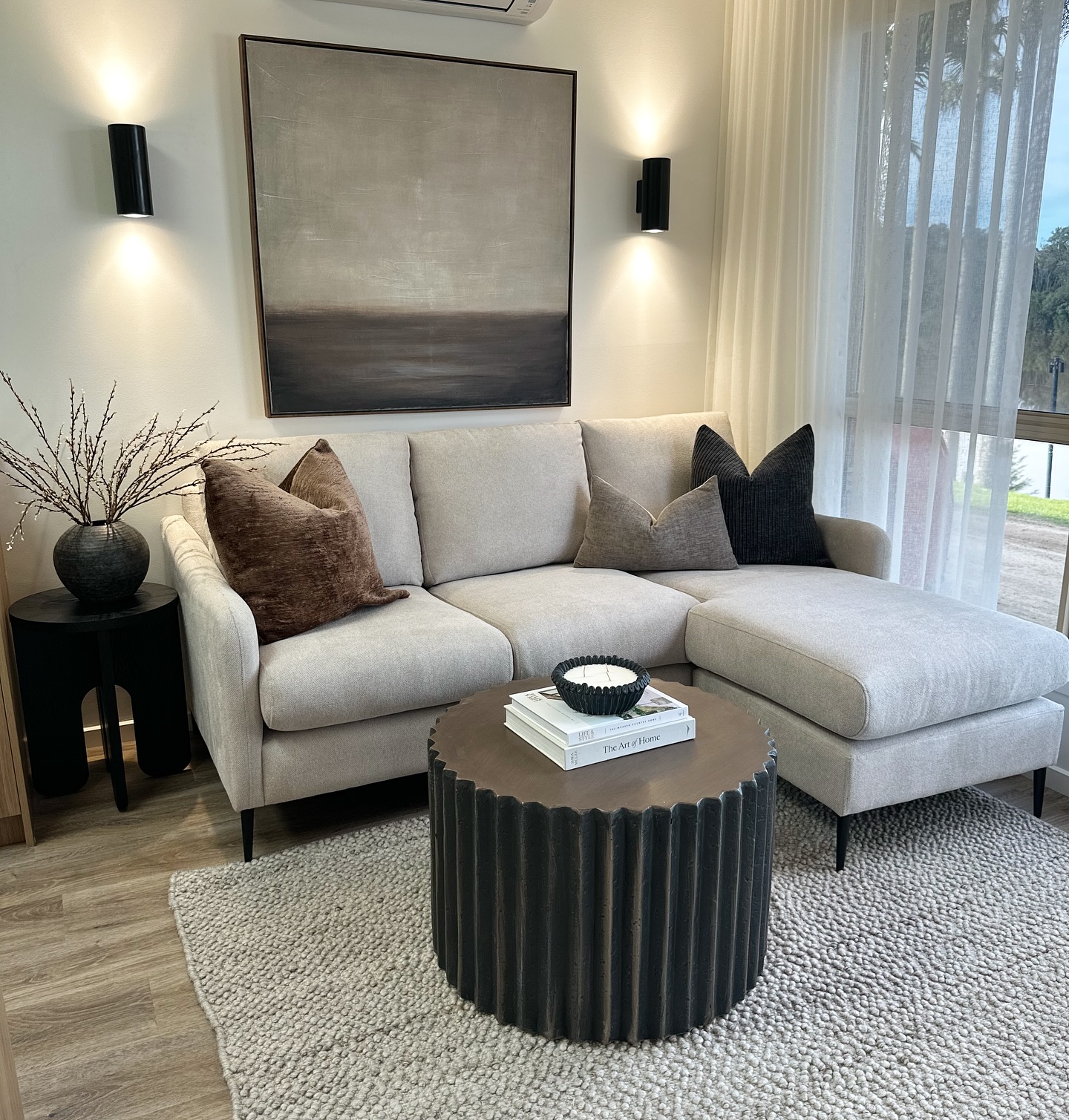 ⸻
T H E L O D G E / / L I V I N G
Our goal for this compact living space was to capture a moody, modern lakehouse feel — think cozy, cuddly, and effortlessly luxurious.
We layered rich textures, deep tones, and smart spatial planning to bring out that intimate, 5-star holiday vibe. Every design choice was intentional — from furniture placement to lighting — making sure the space feels inviting and indulgent, without sacrificing function.
Because when you’re designing small, every inch counts — but comfort should never be compromised.
Warm, stylish, and soul-soothing
Welcome to The Lodge.
.
.
.
.
.
#interiordesignersaustralia #interiordesigngoldcoast #interiordesign #livingroomdesign #livingroominspo #lounge #sofá #coffeetable #lakehouse #walllights #wallart #moodydesign #smallspaces #floorrug #sheercurtains