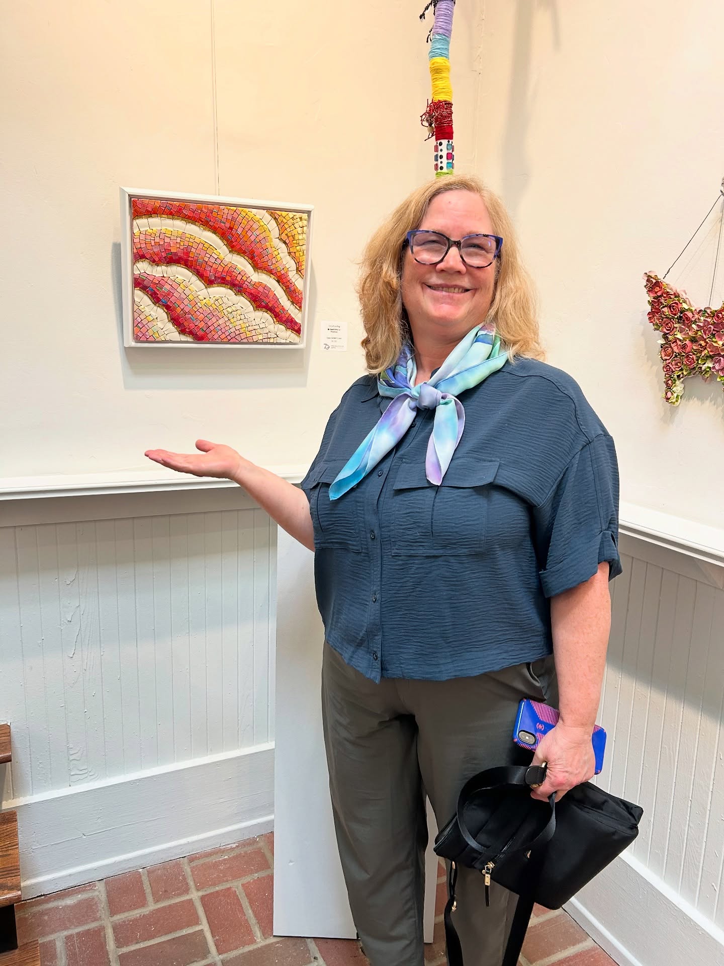 Such a lovely evening spent with fellow mosaic artists @mosaicsue2 , @bapokorny, and our supportive companions (forgot to take a group photo 🤨) @mooresvilleart Mooresville Artist Reception.
A heartfelt thank you to MA for the opportunity to display our mosaics.💓