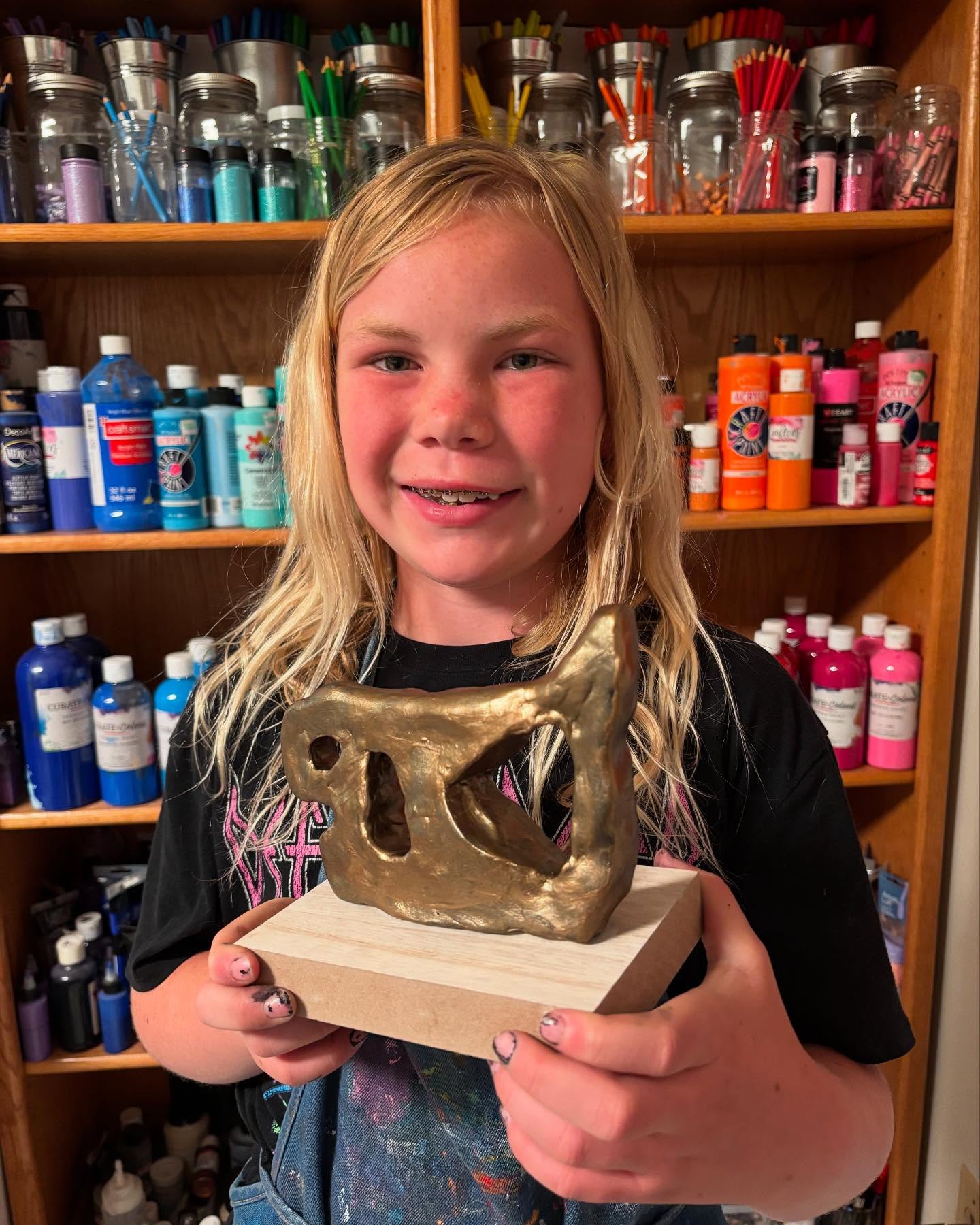 Level 2 had their final class before summer. We finished our study of Henry Moore's sculptures. Each child chose a pose and walked through the steps to create an abstract sculpture in Henry Moore's style. I love how everyone's came out. This class has bonded throughout the school year and become such a close group of friends. One brought her Polaroid camera to take photos of all the girls so she could look at them over the summer. So sweet.