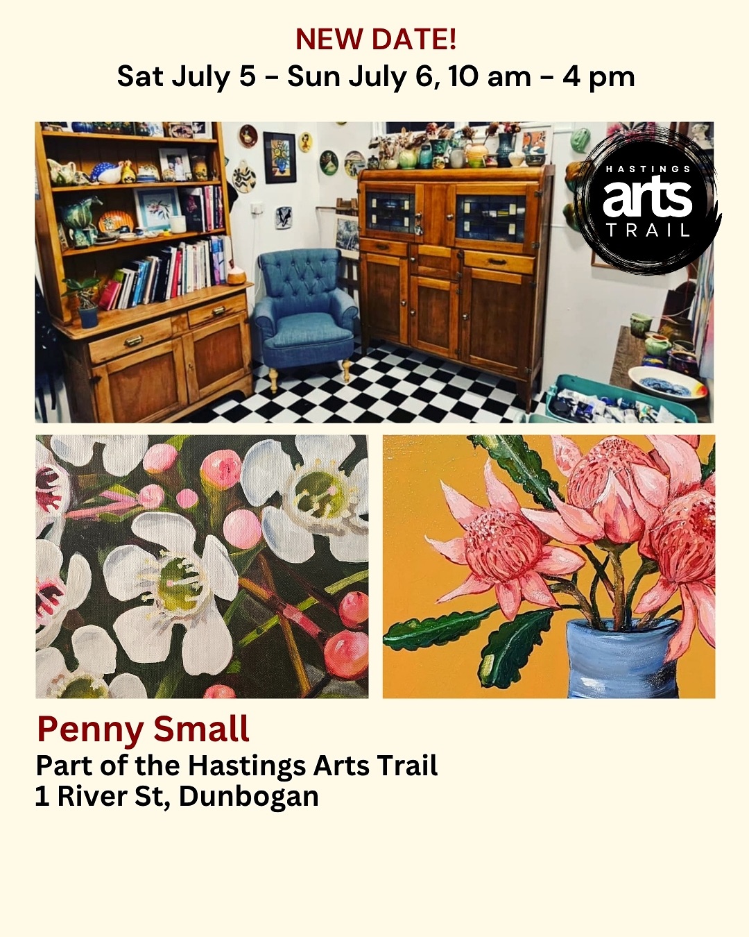The fabulous Penny Small will be painting in her studio on both days of the trail.
I first met Penny at the Wauchope Art Gallery during her vibrant exhibition alongside Mez Truskett.
Penny is a wonderful addition to the trail. Check out her joyful compositions and meet the artist in person at her gorgeous studio located at 1 River St, Dunbogan.
Get a sneak peak at @pensmallart
The Hastings Arts Trail is a 2 day, Hastings wide community event that showcases local creatives in their own studios and shared spaces. Made possible by @viviannehazenveldartandtuition and supported by @pmhcouncil and @portmacquariemuseum
More info at www.HastingsArtsTrail.com
@artsmnc
@portmacquarie
@artwalkpmq
#HastingsArtsTrail #LandscapePainting#CreativityCommunityConnection
@hastingsartstrail