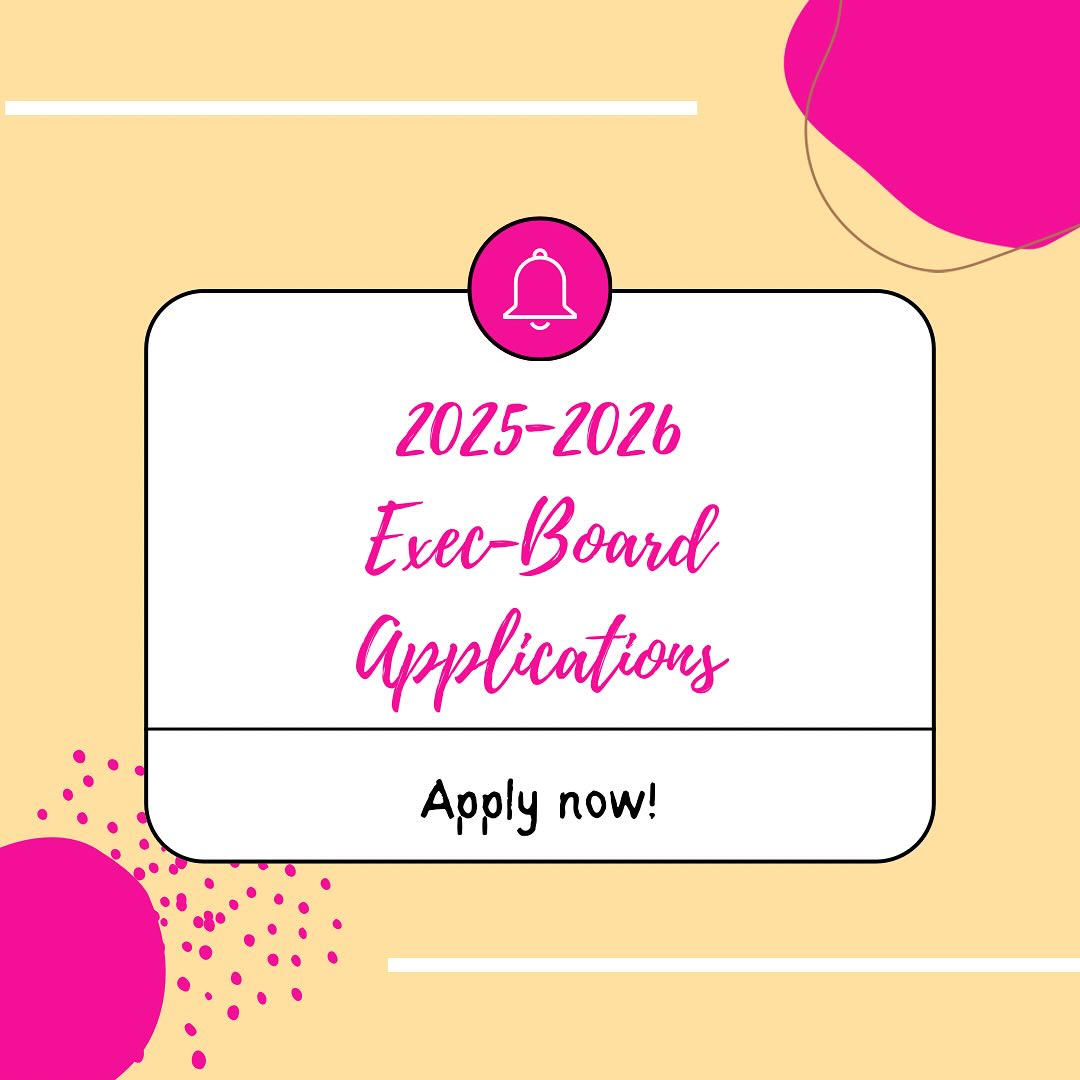 Executive Board Applications for 2025-26 are now open! Anyone is eligible to apply (you do not need to currently be apart of our organization). Please fill out this google form by Tuesday, June 10th at 11:59 PM.
** https://forms.gle/FJdNCw668UE2QPNW6