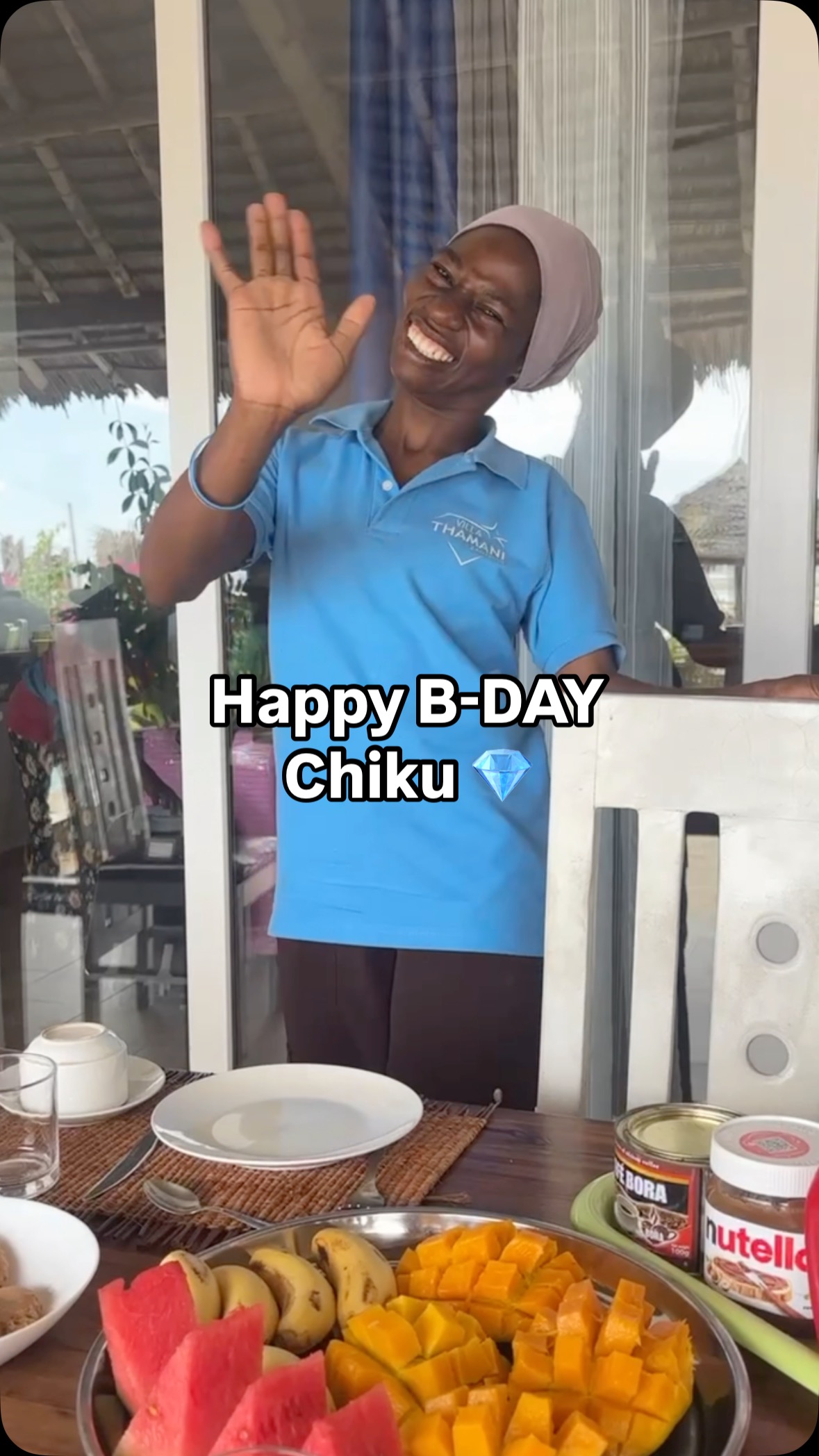 🎉 Happy Birthday, Chiku! 🧁☀️
Our wonderful housekeeper, who lovingly prepares breakfast for everyone each morning, always greeting us with her sweet smile and caring heart.
A golden soul, magical hands, and a presence that makes every day feel warmer.
Thank you for everything — today we celebrate you! 💛
#HappyBirthdayChiku #VillaThamani #breakfastwithlove #goldenheart