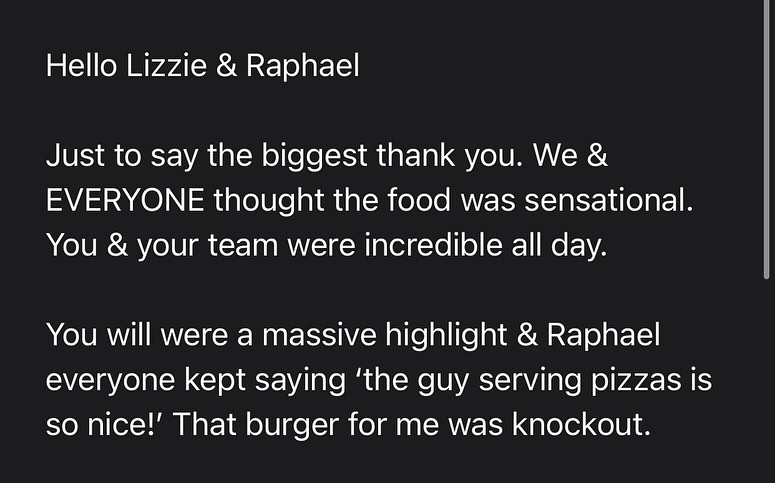 Hehe what a Saturday! So busy we didn’t even get time to make pictures! Lana & Jake’s wedding at @highereggbeer where we did a 360 wedding service with champagne, BBQ wedding breakfast and pizza in the evening with Raph & the all girls team, whereas Lizzie had 60 for a three-course dinner in Topsham with the other part of our team Ewan and Dawn!
#busy #weddingseason #sustainablecatering #familybusiness #creativecatering #organic #eventcatering #weddingvenue #toobusyforphotos #localbusiness #devonweddings #weddingcatering