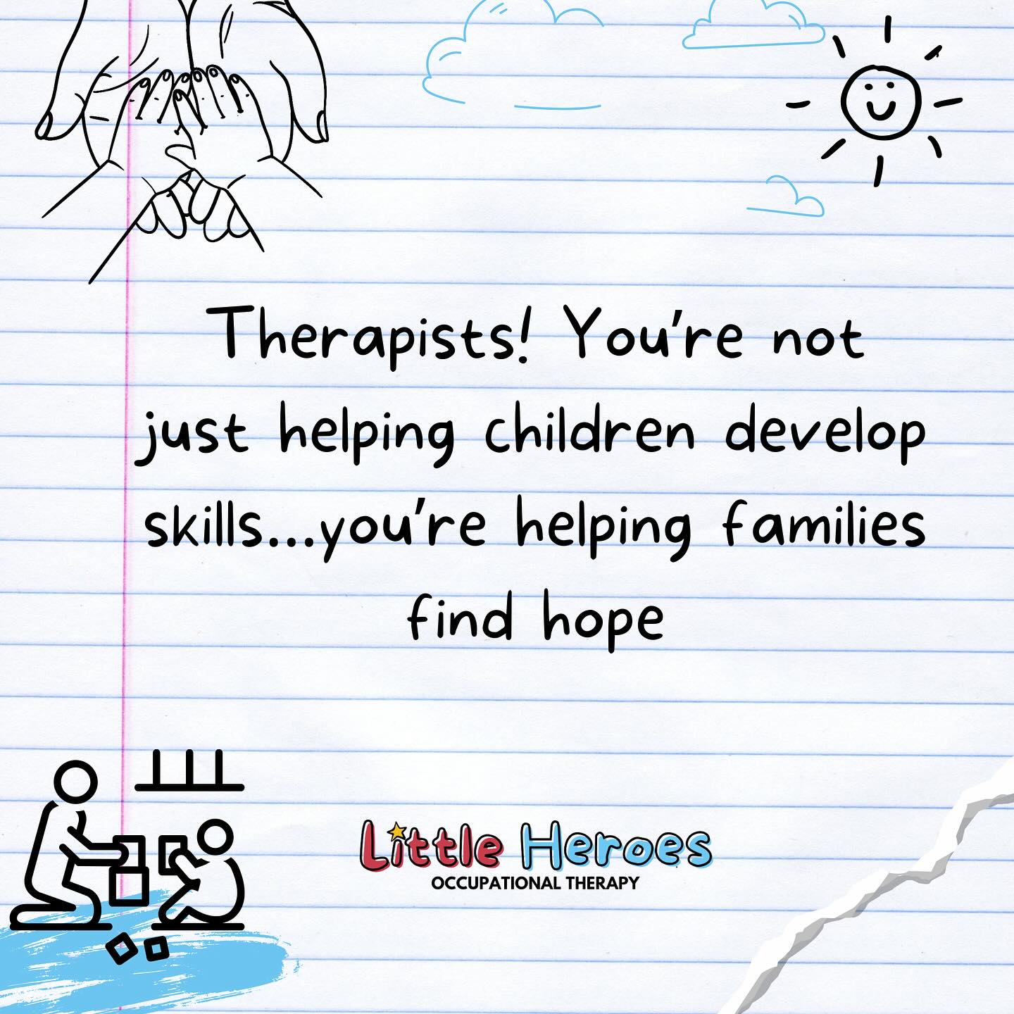 In the rush of reports, paperwork, and problem-solving… it’s easy to forget the impact you’re really making.
But every time you pause to connect, adapt a strategy, or celebrate a tiny win, you’re doing more than helping a child reach a milestone.
You’re helping a parent feel seen.
You’re restoring confidence in a family who’s been told what their child can’t do.
You’re offering hope, and that’s something no checklist can measure.
To every allied health professional who keeps showing up - What you do matters. More than you know. ❤️💙