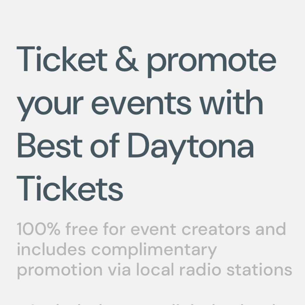 Ticket 🎟️ & Promote your Event - #BestOfDaytona