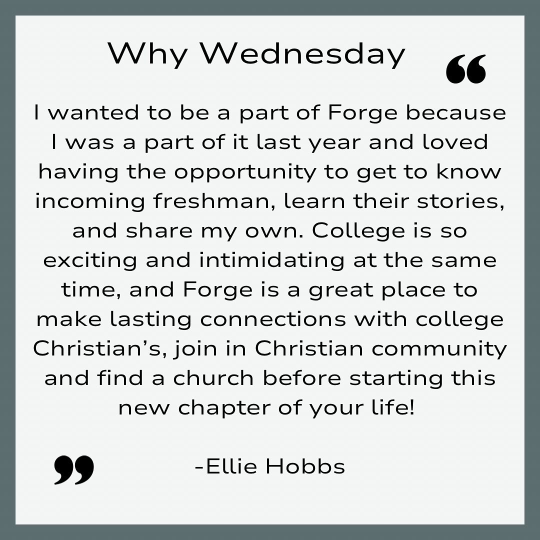 #WHYWEDNESDAY
Let’s hear from our awesome staff on why they wanted to be apart of Forge and why you should register! Student registration is open until July 28! #forge25